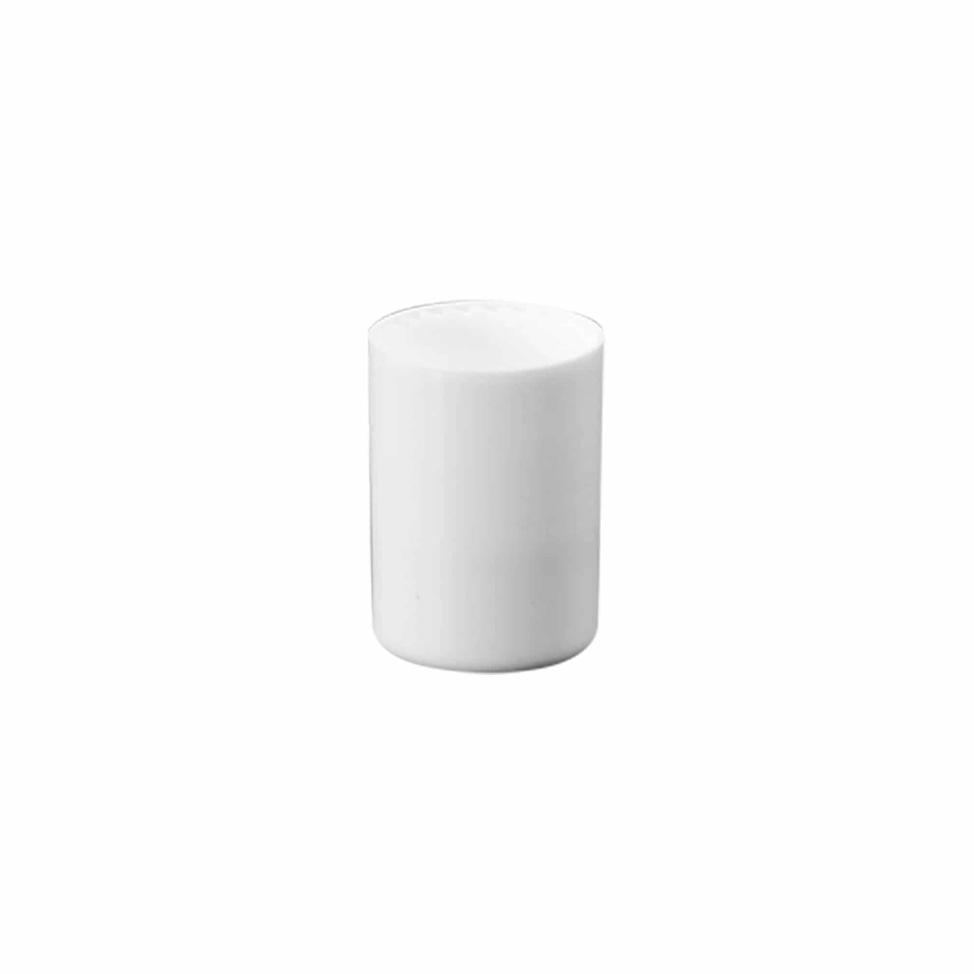 Hette for 10 ml roll-on-flaske, PP-plast, hvit, for åpning: Skrulokk