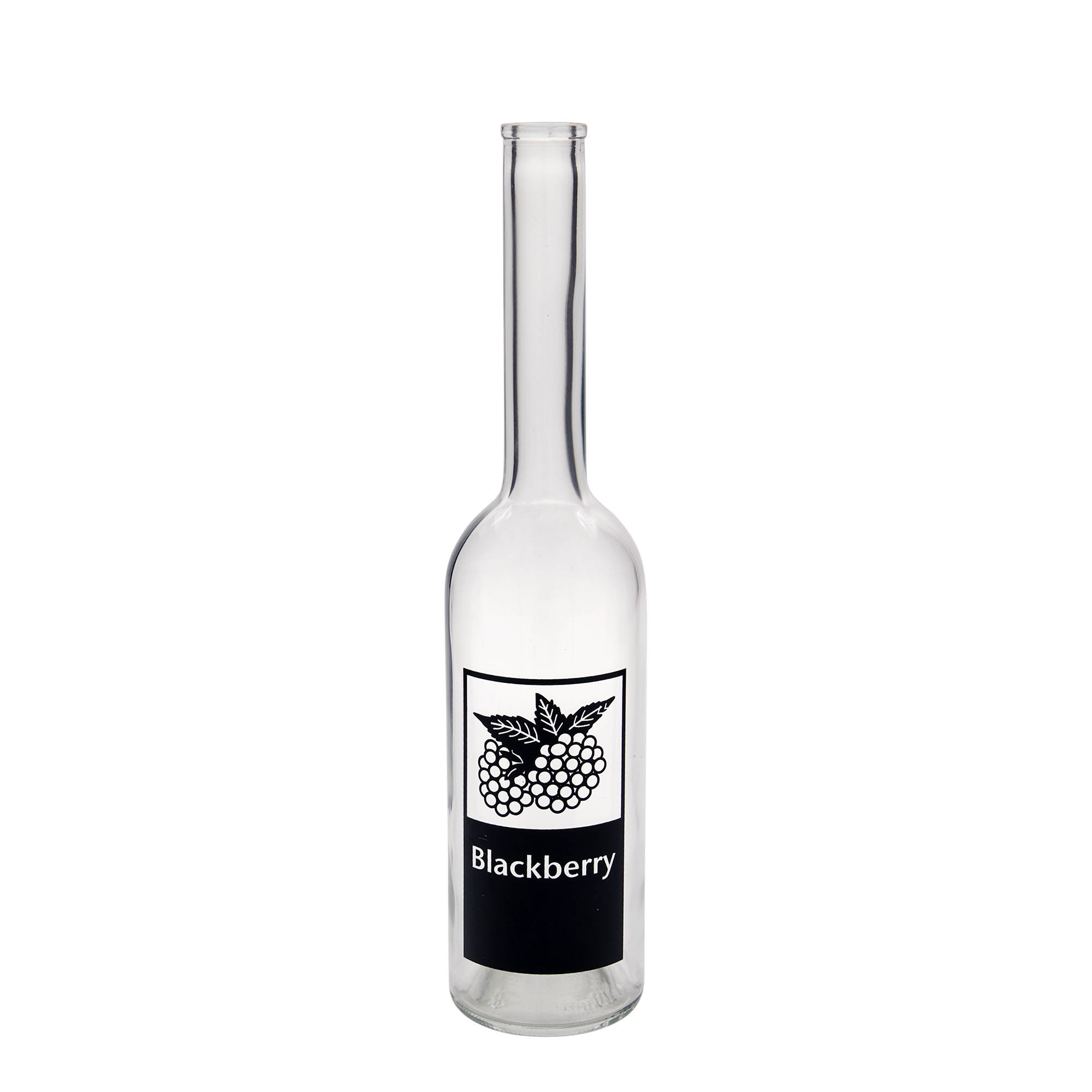 500 ml glassflaske 'Opera', motiv: Bjørnebær, åpning: kork 500 ml glassflaske 'Opera', motiv: Bjørnebær, åpning: kork