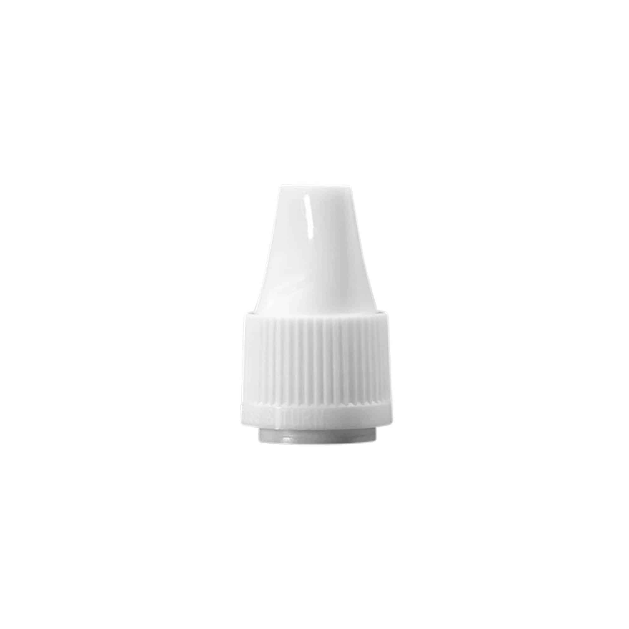 skrulokk med kvalitets- og barnesikring for "E-Liquid", PP-plast, hvit skrulokk med kvalitets- og barnesikring for "E-Liquid", PP-plast, hvit