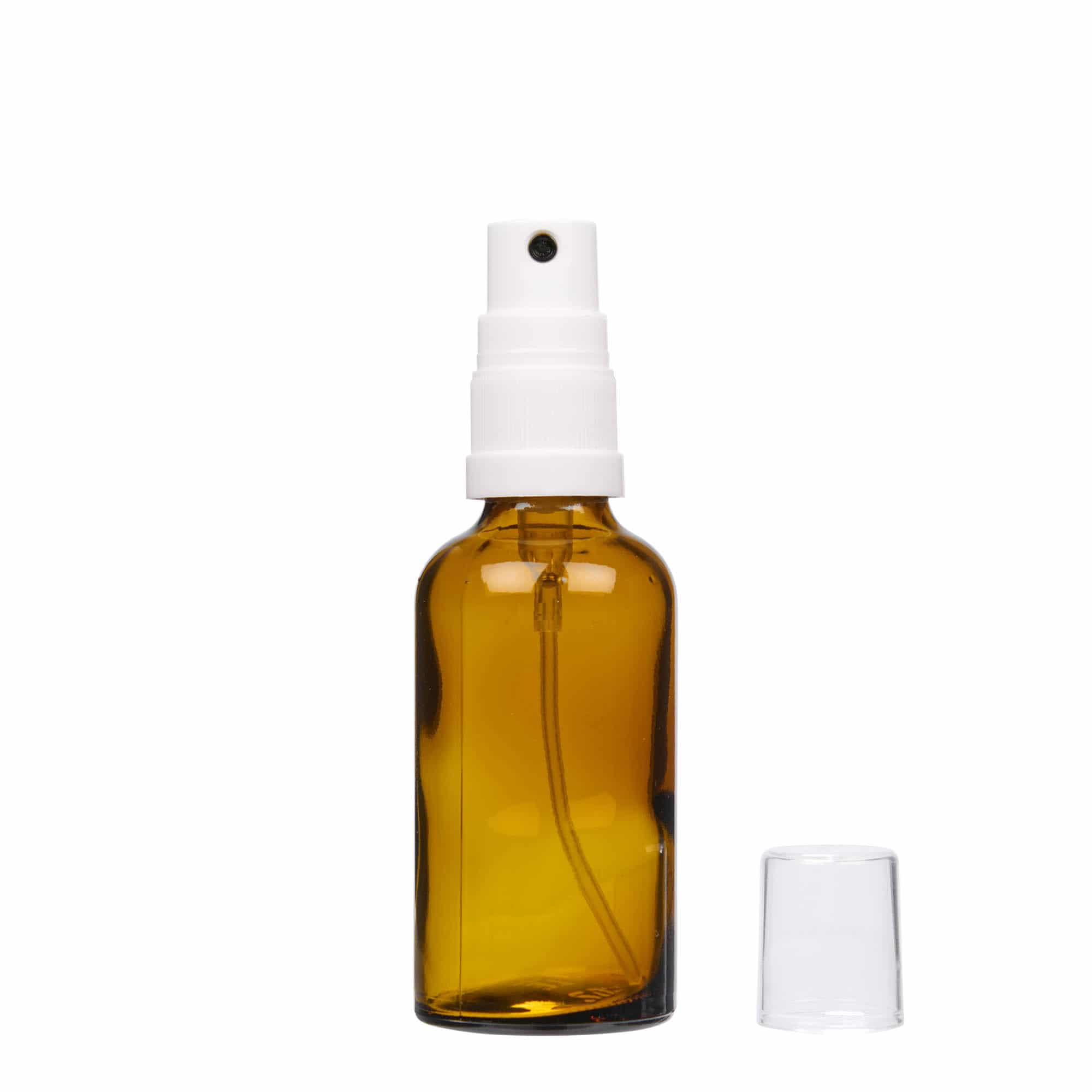 50 ml sprayflaske medisin, glass, brun, åpning: DIN 18