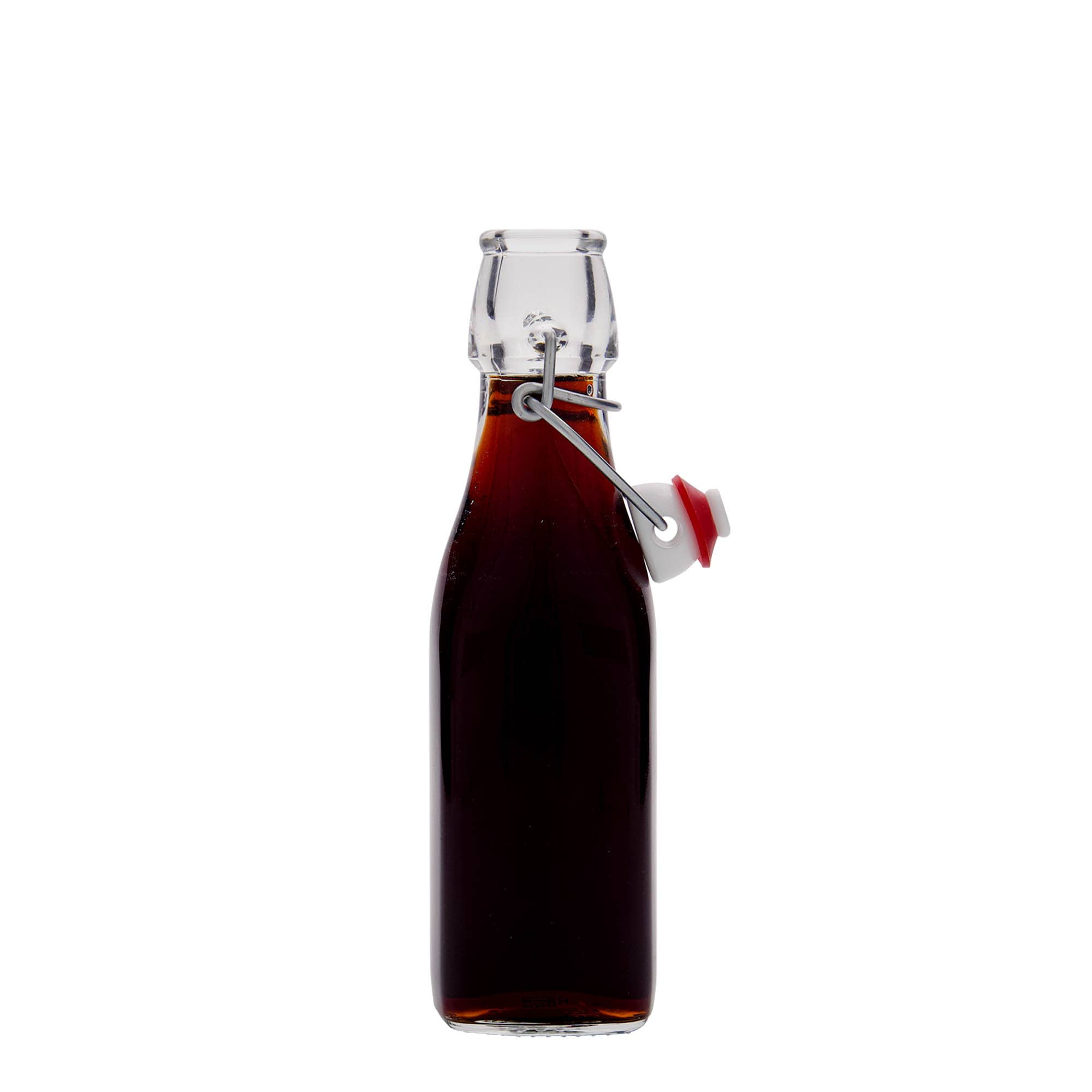 250 ml glassflaske "Swing, kvadratisk, åpning: Bøylelokk
