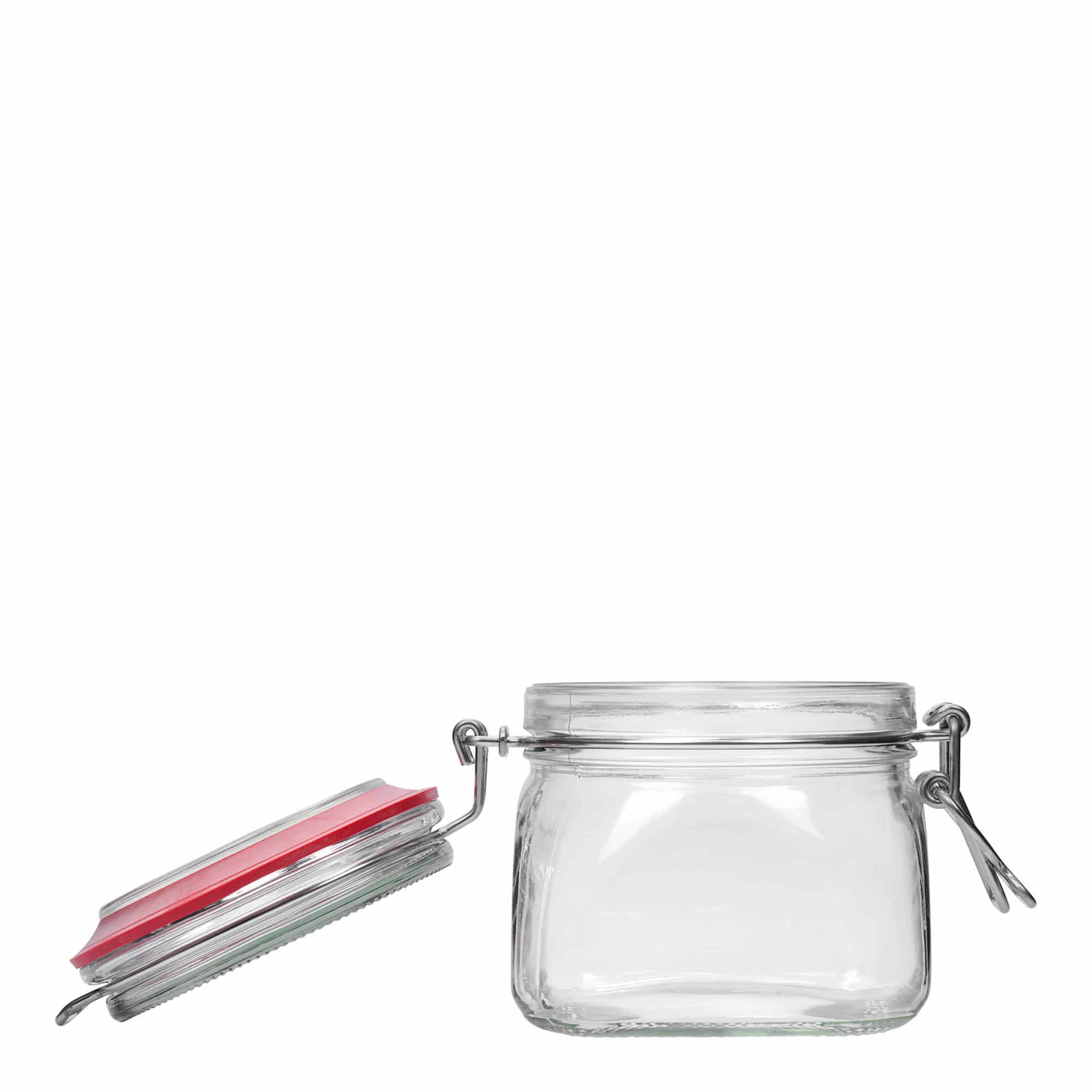 550 ml trådhettelokkglass, firkantet, åpning: trådhettelåsing