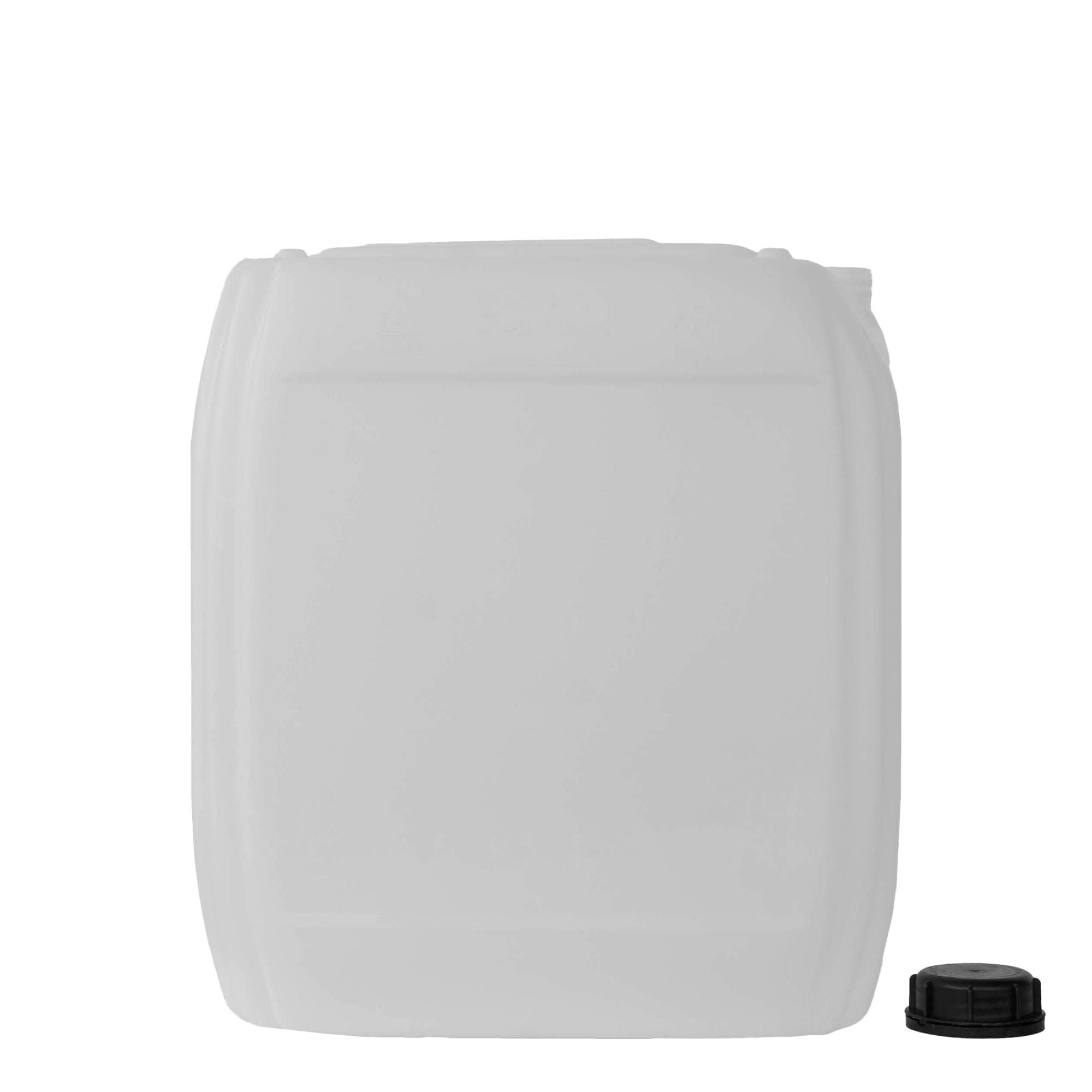 25 l kanne, rektangulær, HDPE-plast, natur, åpning: ND 60