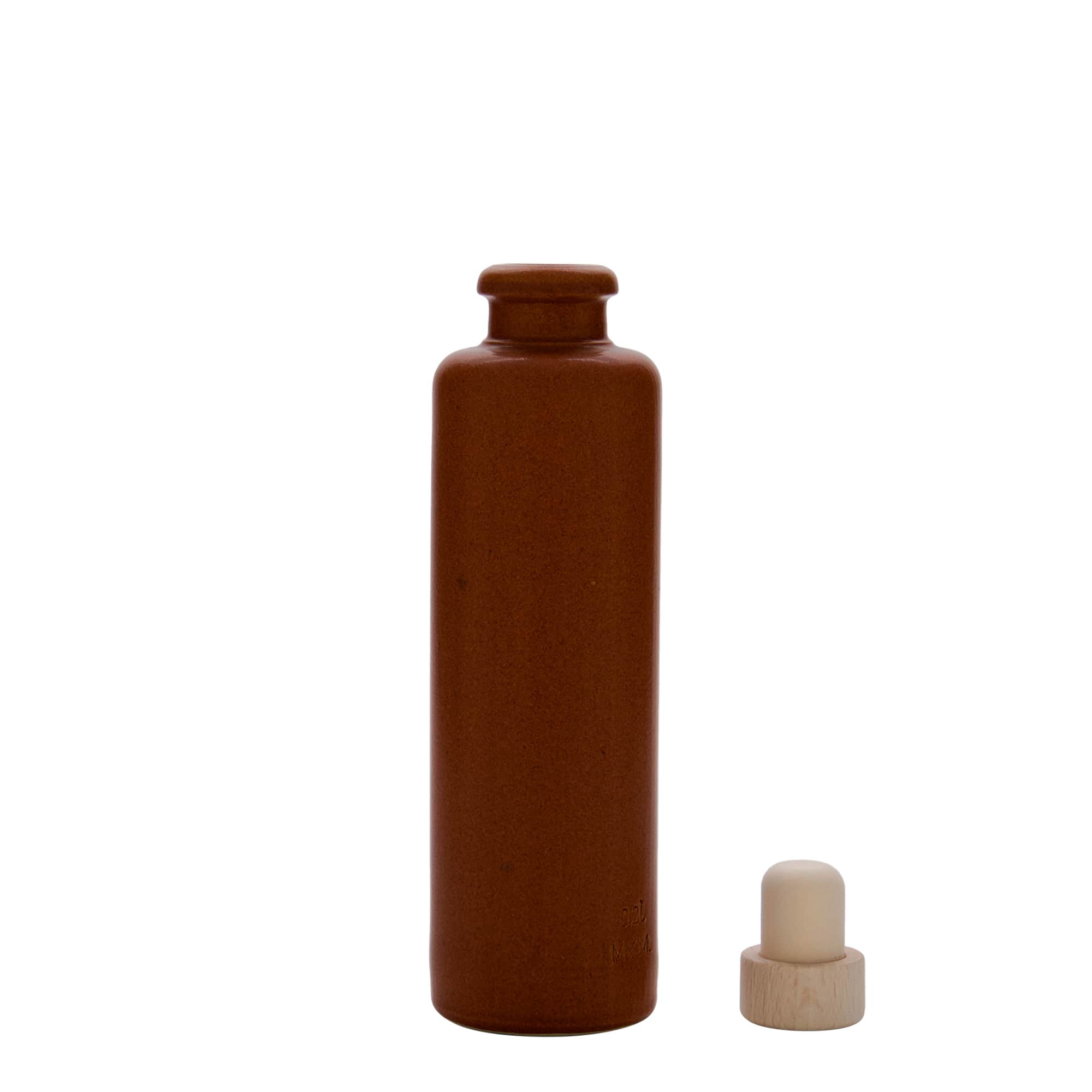 200 ml tonkrukke, steingods, rødbrun, åpning: kork
