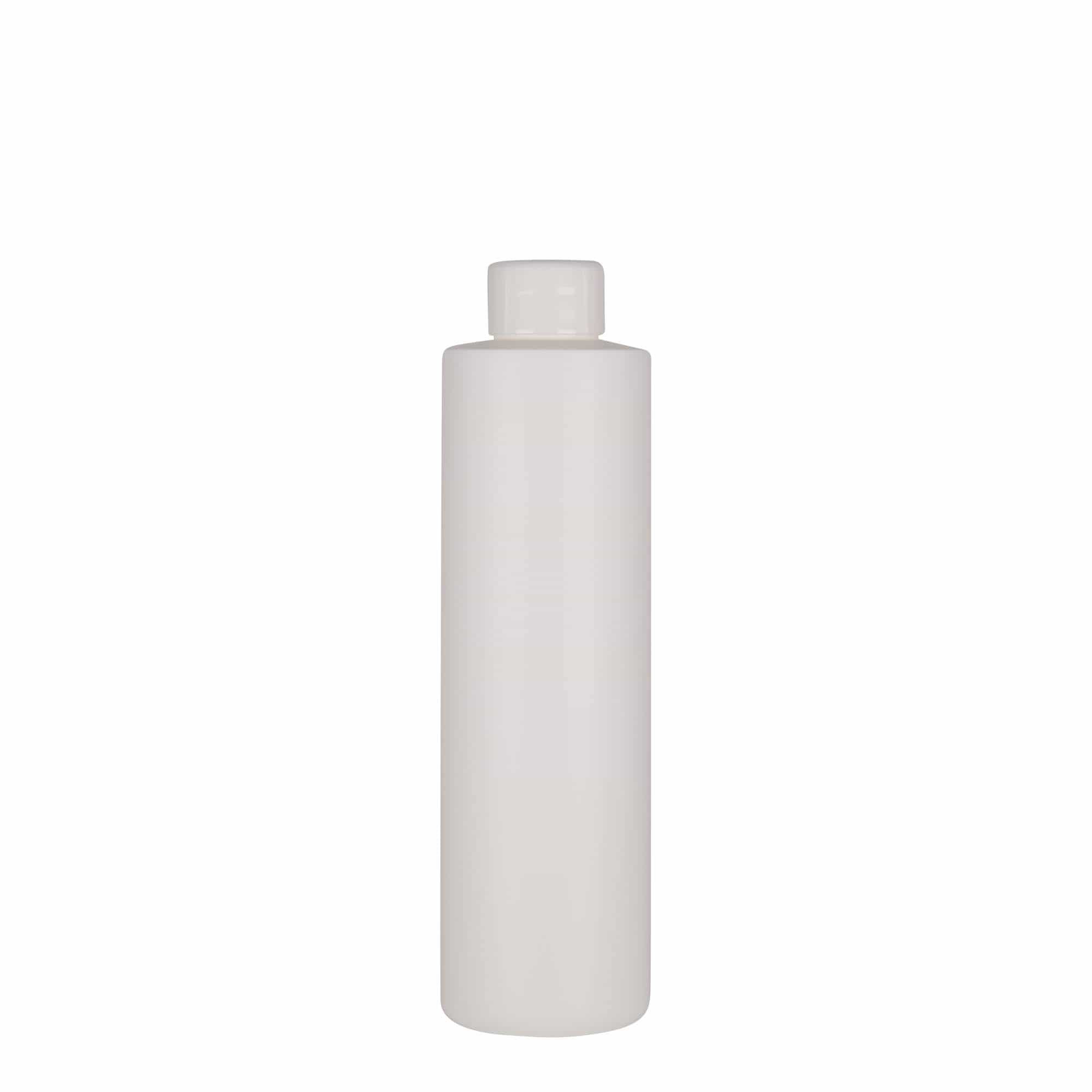 250 ml plastflaske "Pipe", Green HDPE, hvit, åpning: GPI 24/410