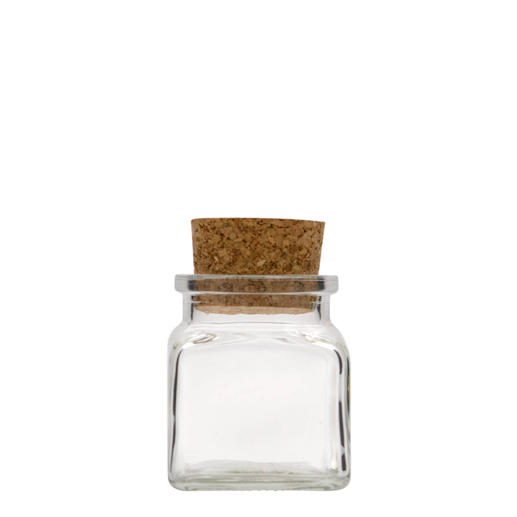 120 ml korkglass, firkantet, åpning: kork