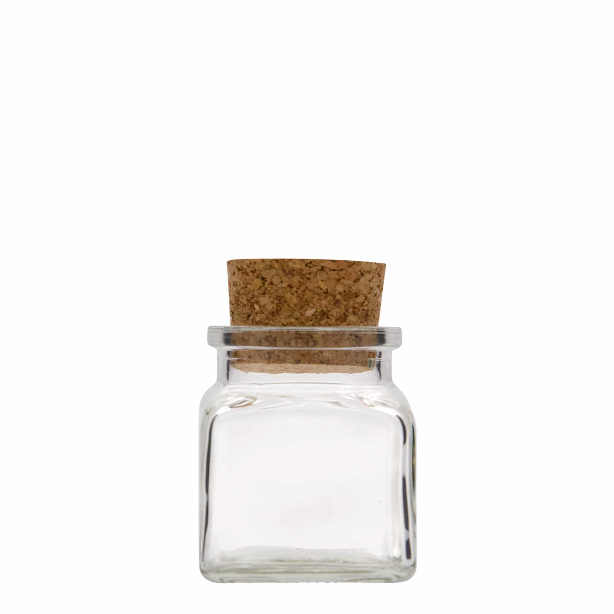 120 ml korkglass, firkantet, åpning: kork