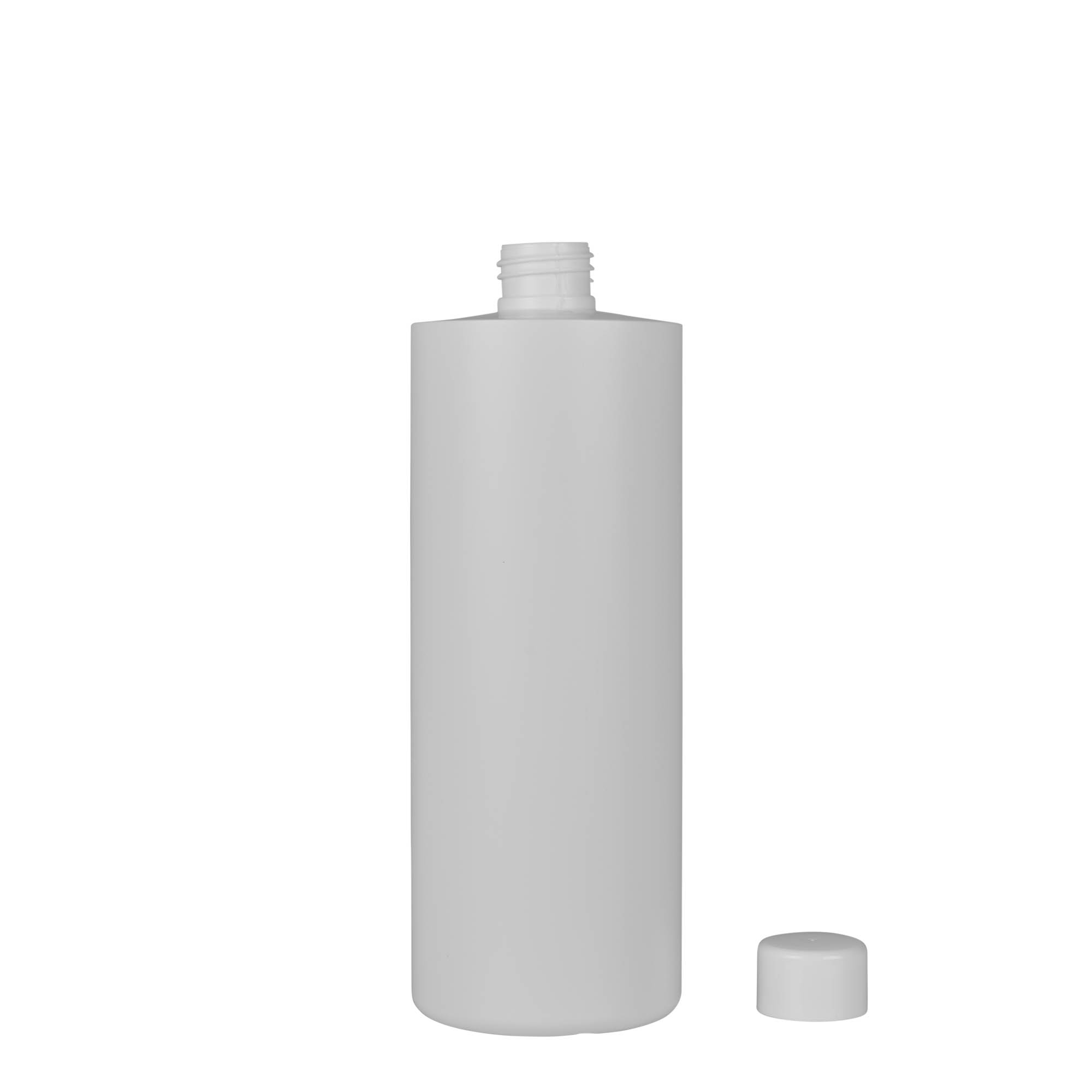 500 ml plastflaske 'Pipe', grønn HDPE, hvit, åpning: 24/410