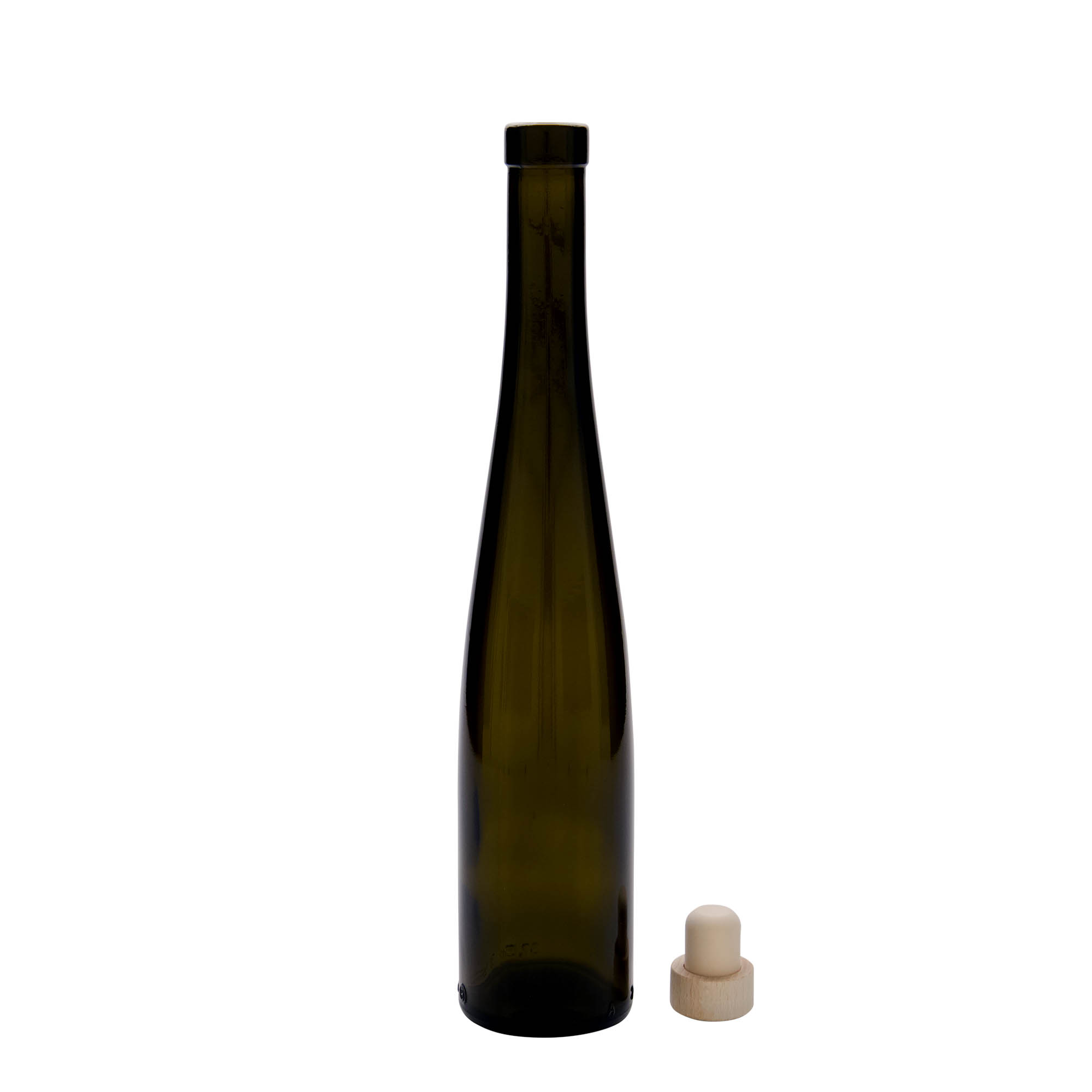 375 ml glassflaske 'Weinschlegel', antikkgrønn, åpning: kork
