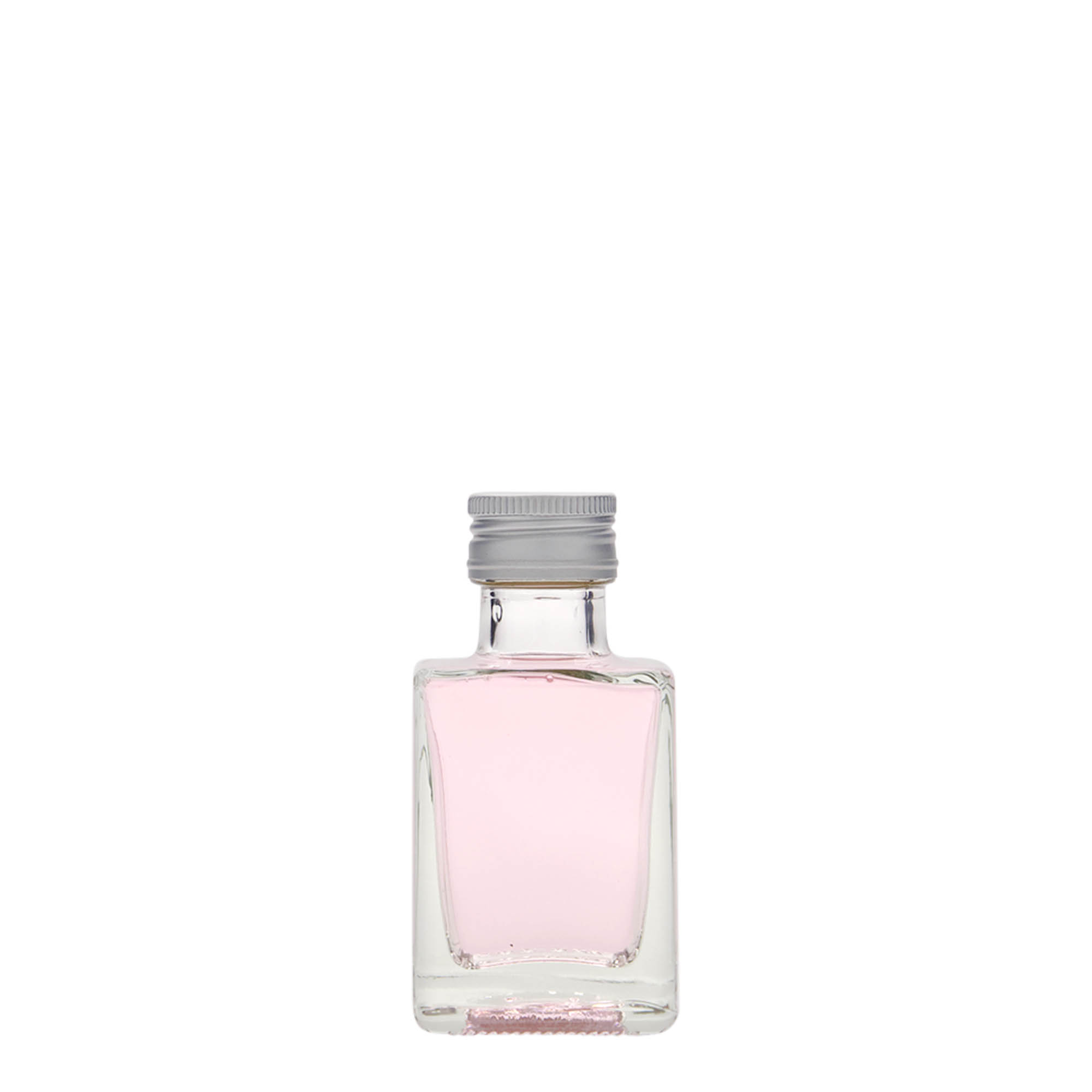 50 ml glassflaske 'Cube', firkantet, åpning: PP 24