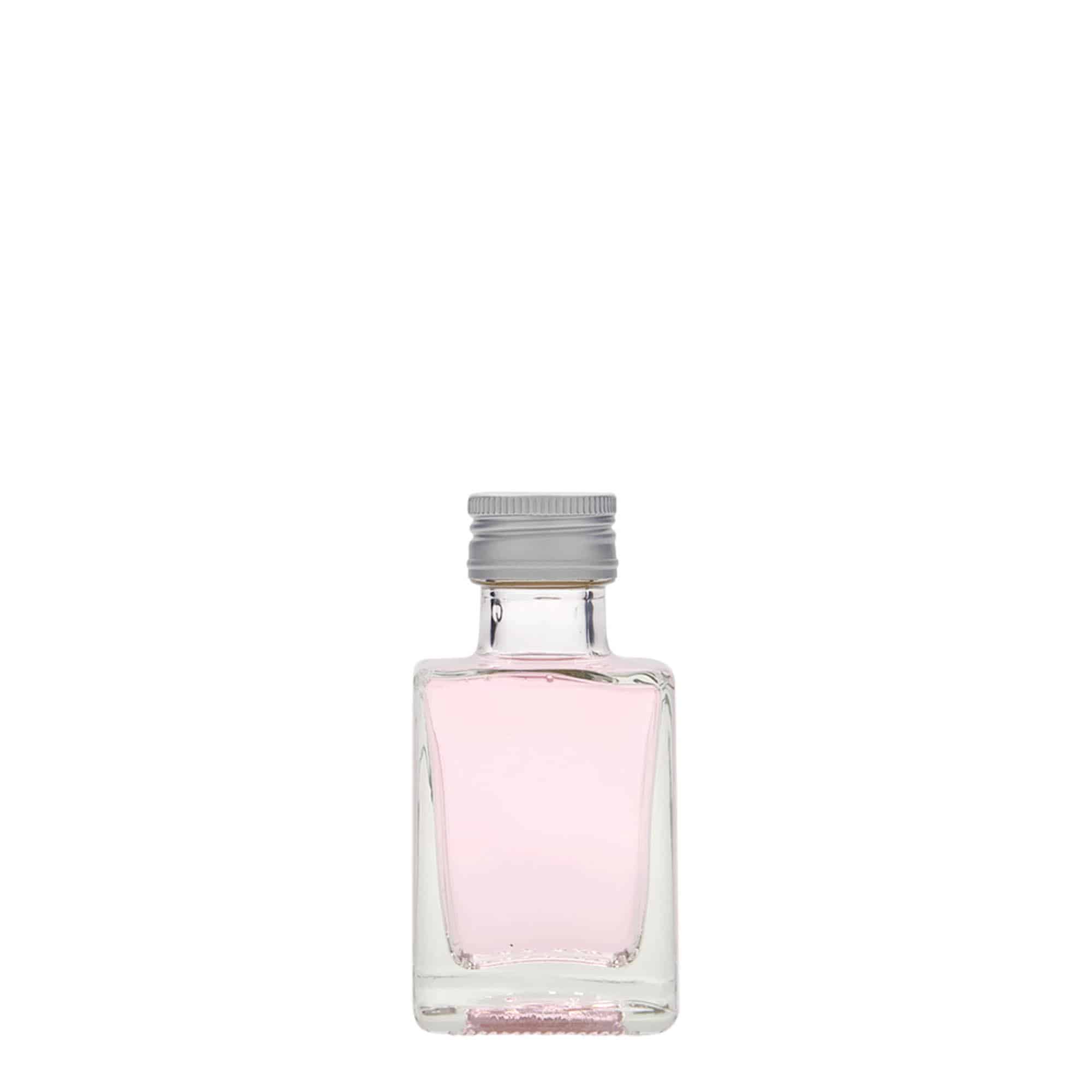 50 ml glassflaske 'Cube', firkantet, åpning: PP 24