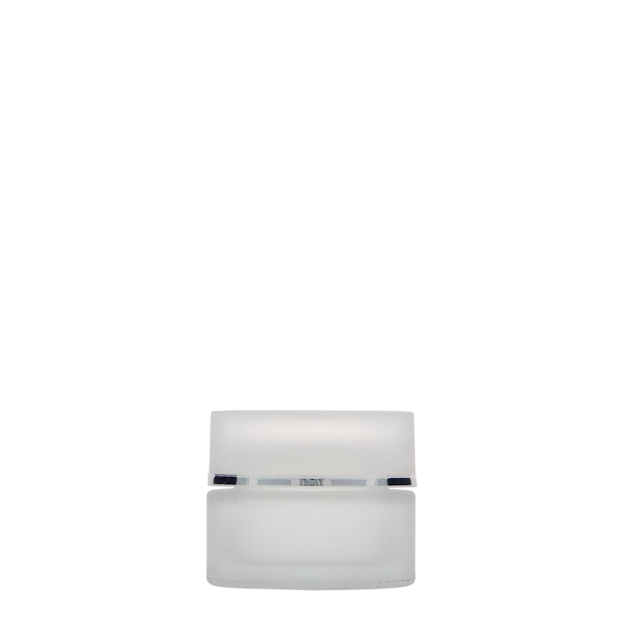 15 ml krukke 'Platin Edition', glass, frostet, åpning: skrukork