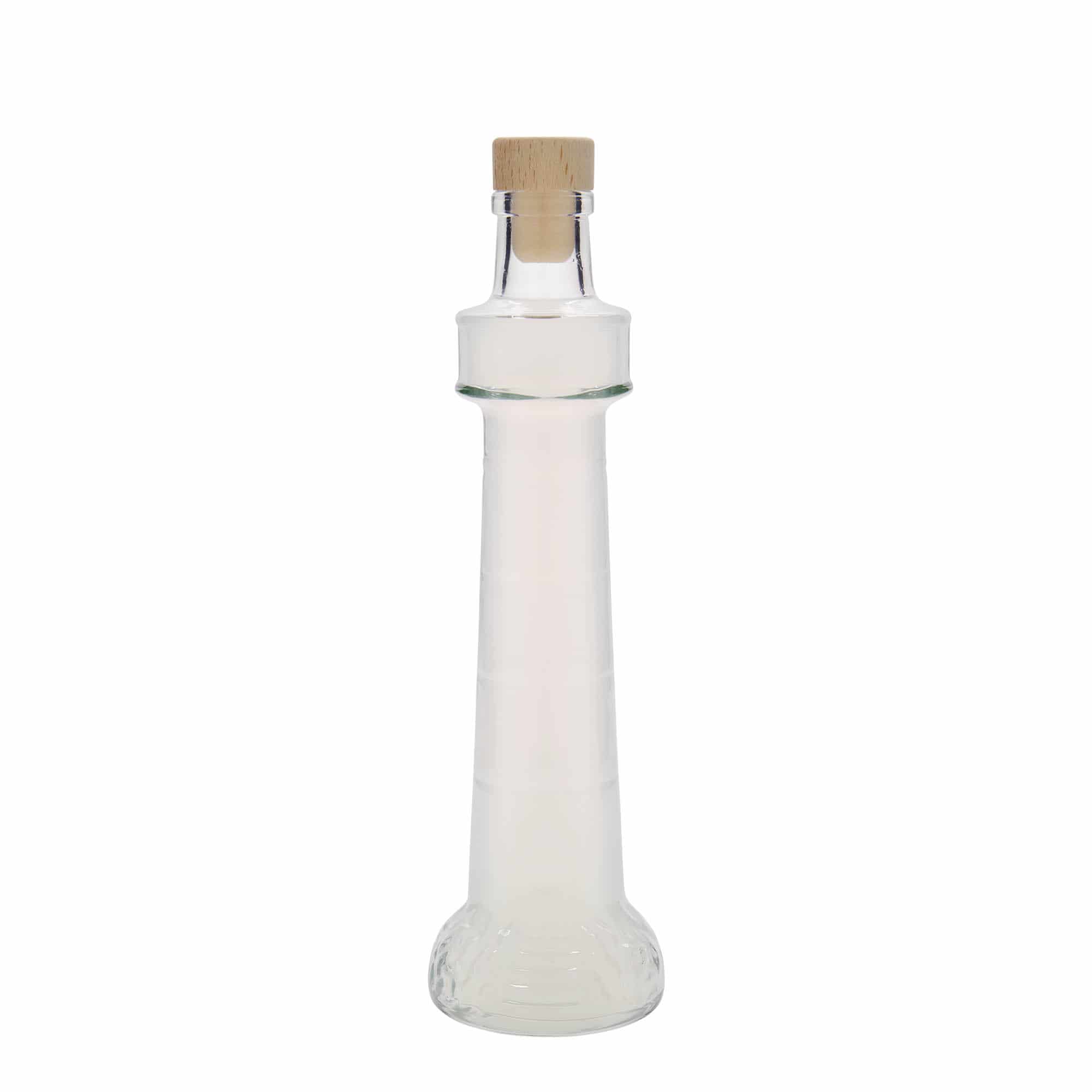 200 ml glassflaske "fyrtårn', åpning: Kork