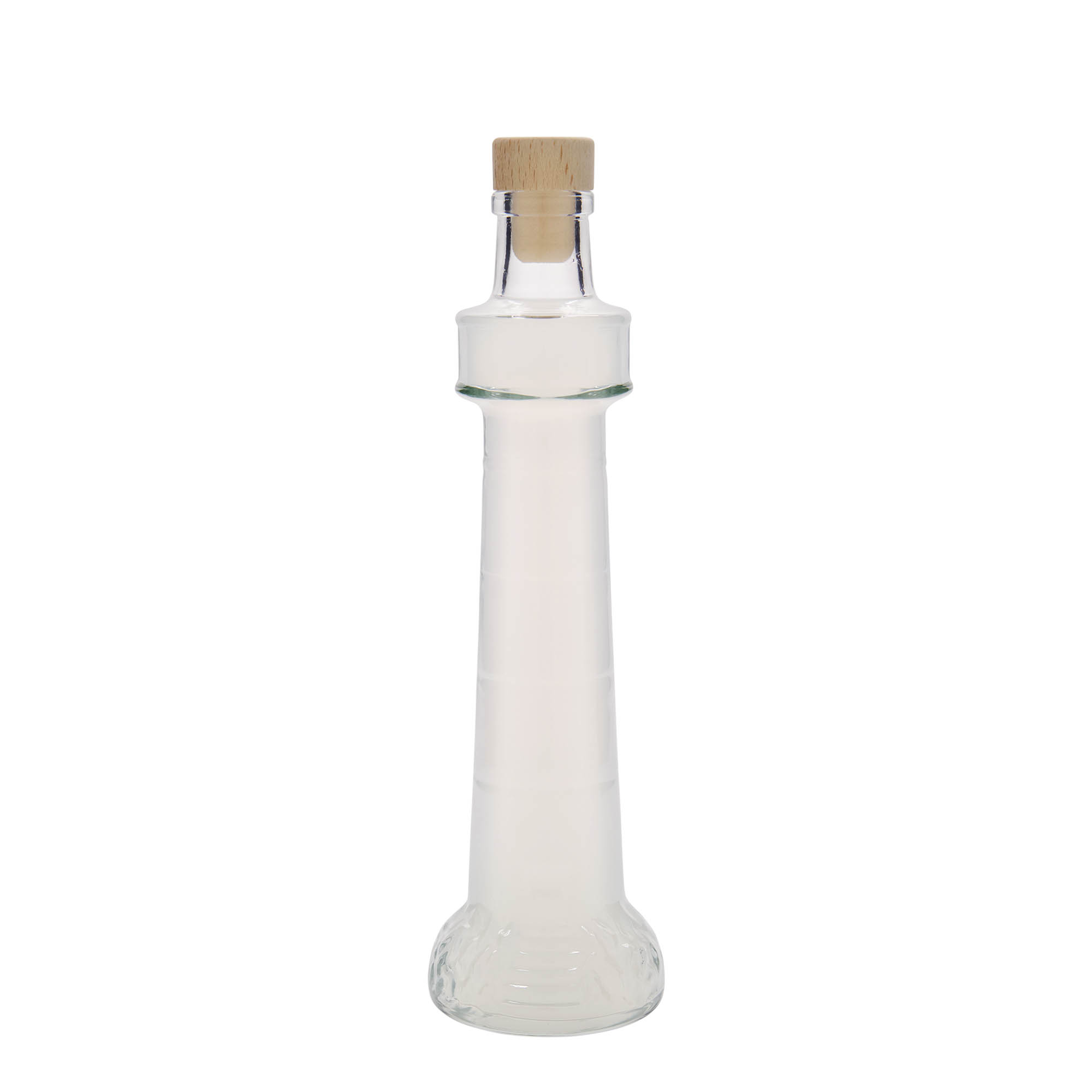200 ml glassflaske 'Leuchtturm', åpning: kork