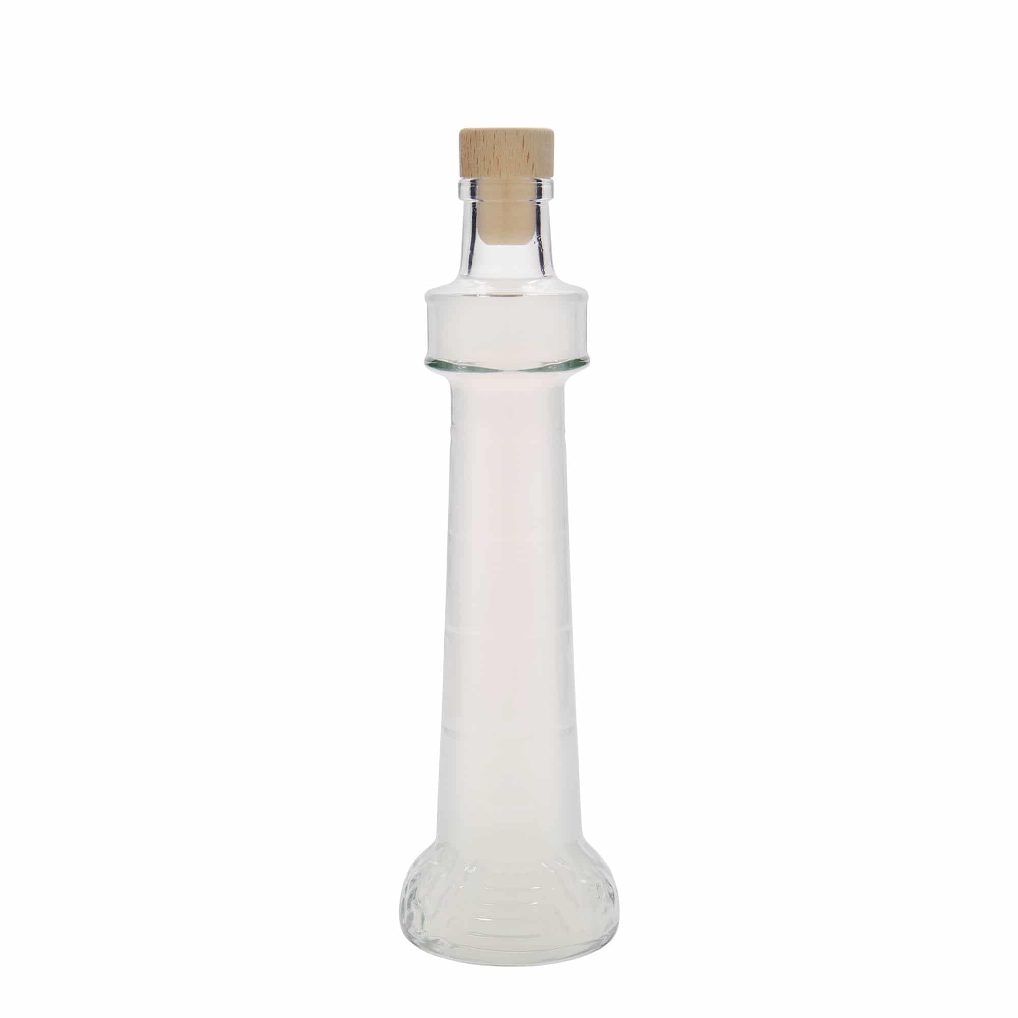200 ml glassflaske 'Leuchtturm', åpning: kork