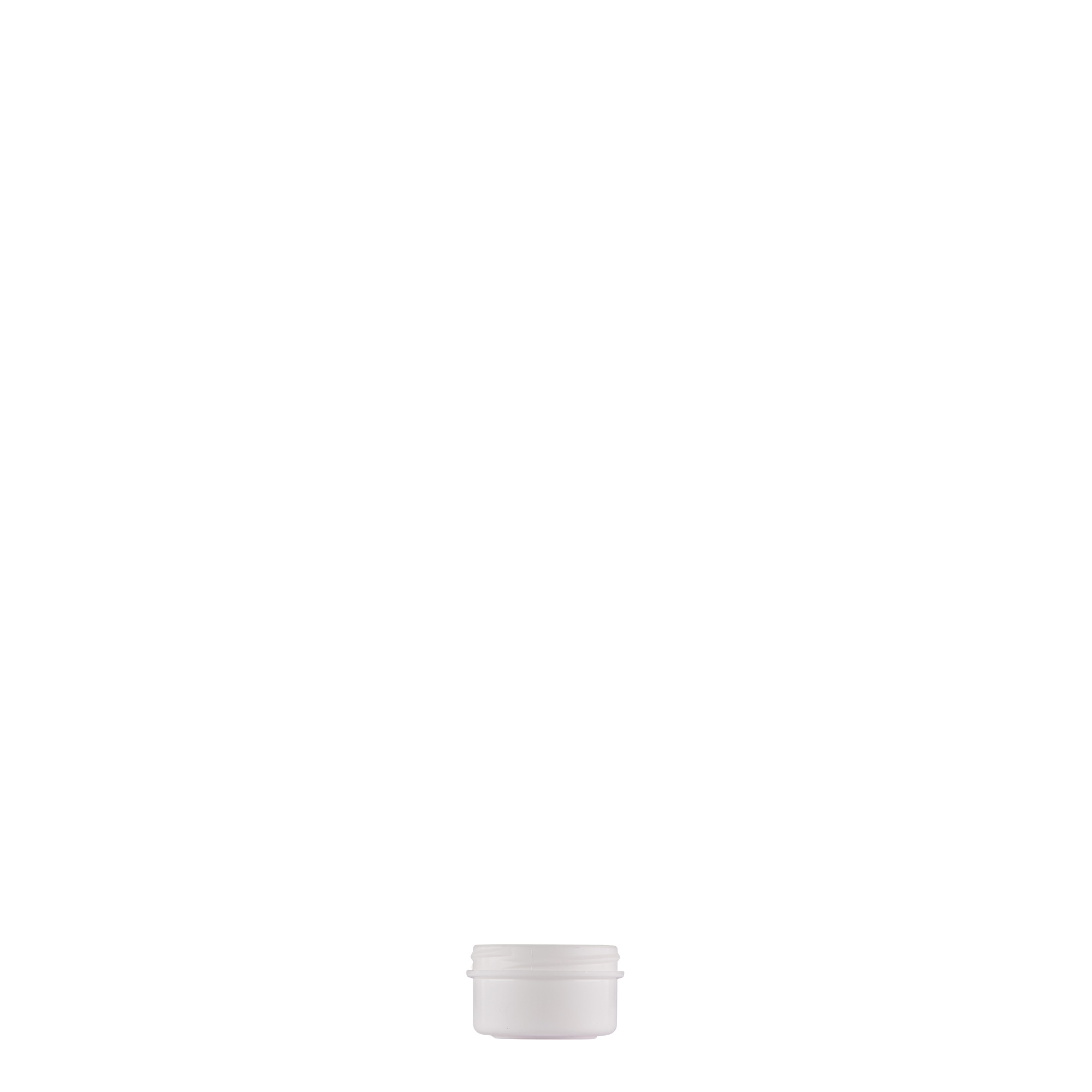 6 ml plastbeholder 'White Line', PP, hvit, åpning: skrukork 6 ml plastbeholder 'White Line', PP, hvit, åpning: skrukork