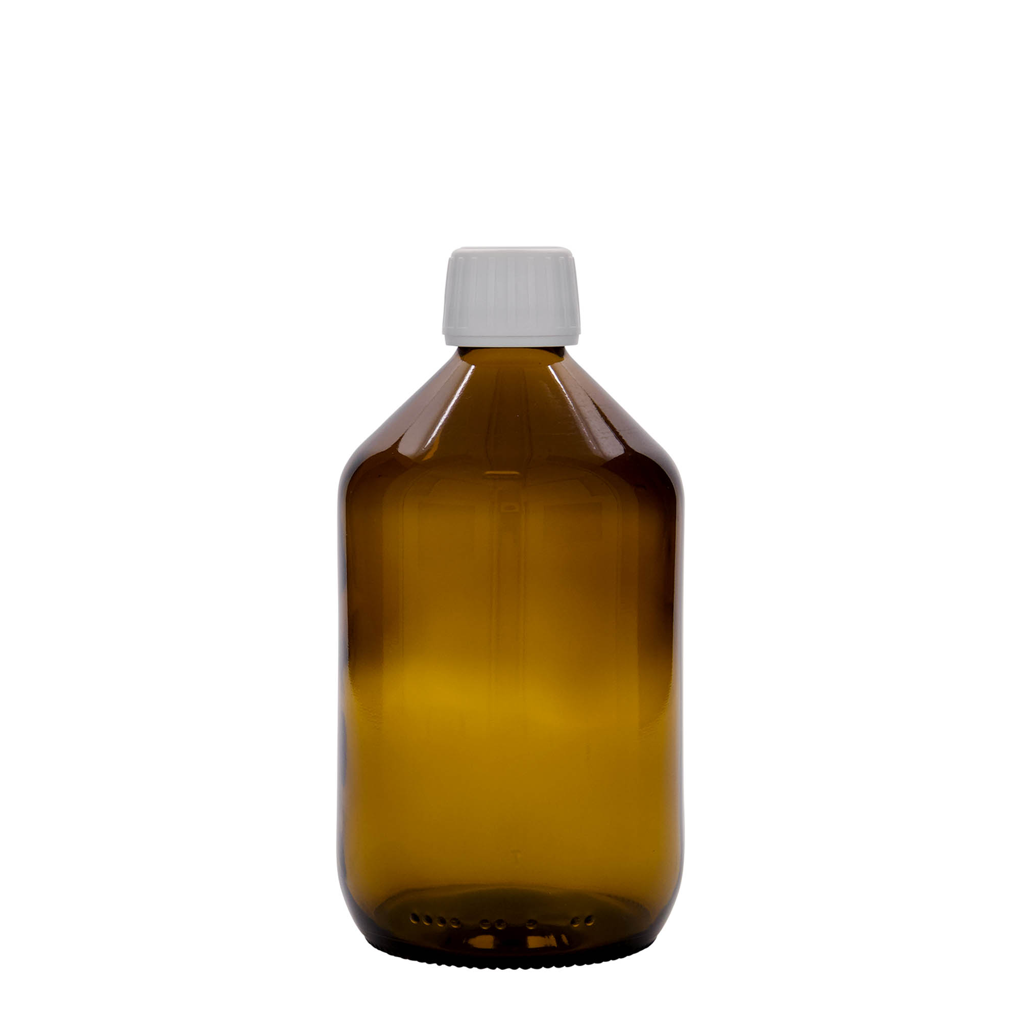 500 ml medisinsk flaske, brun, glass, åpning: PP 28 500 ml medisinsk flaske, brun, glass, åpning: PP 28