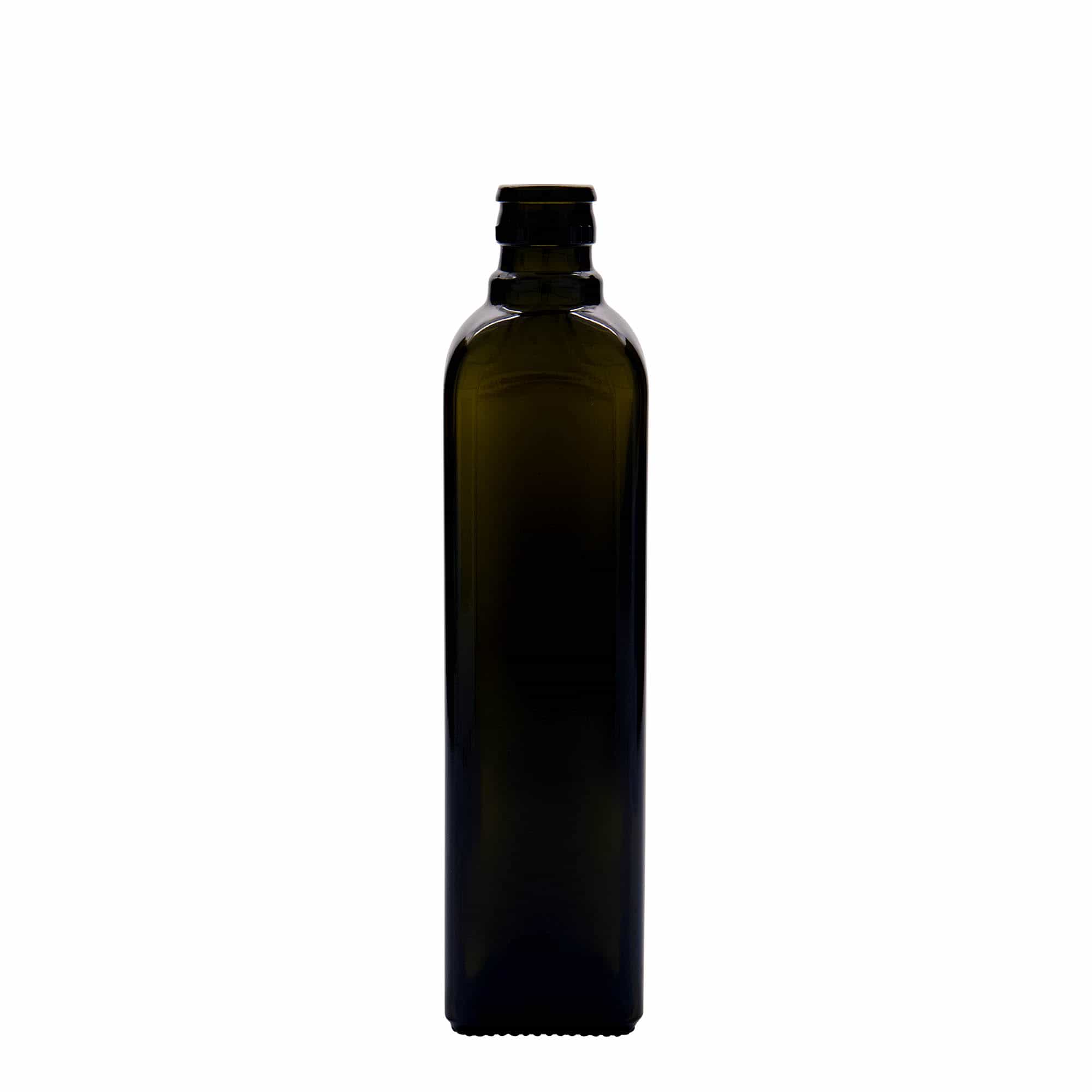 500 ml eddik-/oljeflaske "Quadra", glass, kvadratisk, antikkgrønn, åpning: DOP 500 ml eddik-/oljeflaske "Quadra", glass, kvadratisk, antikkgrønn, åpning: DOP
