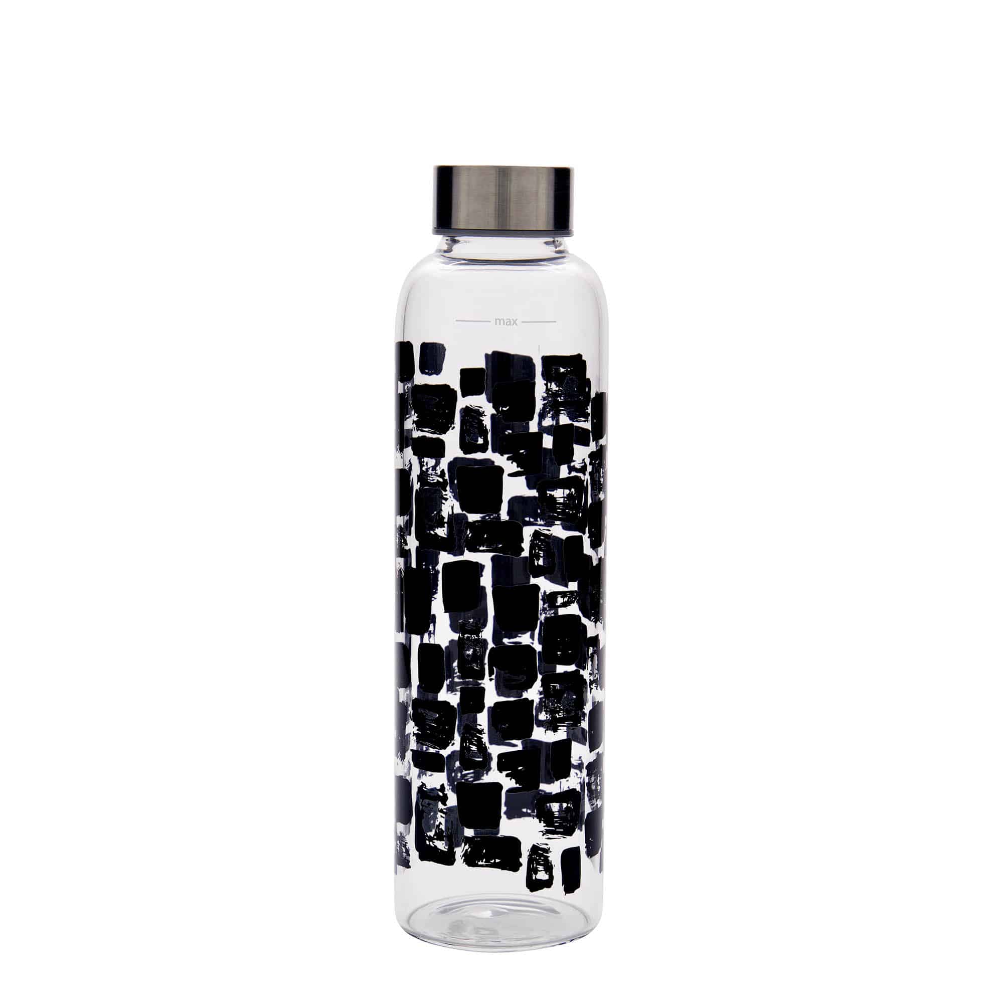 500 ml drikkeflaske "Perseus", motiv: Svarte firkanter, åpning: Skrulokk