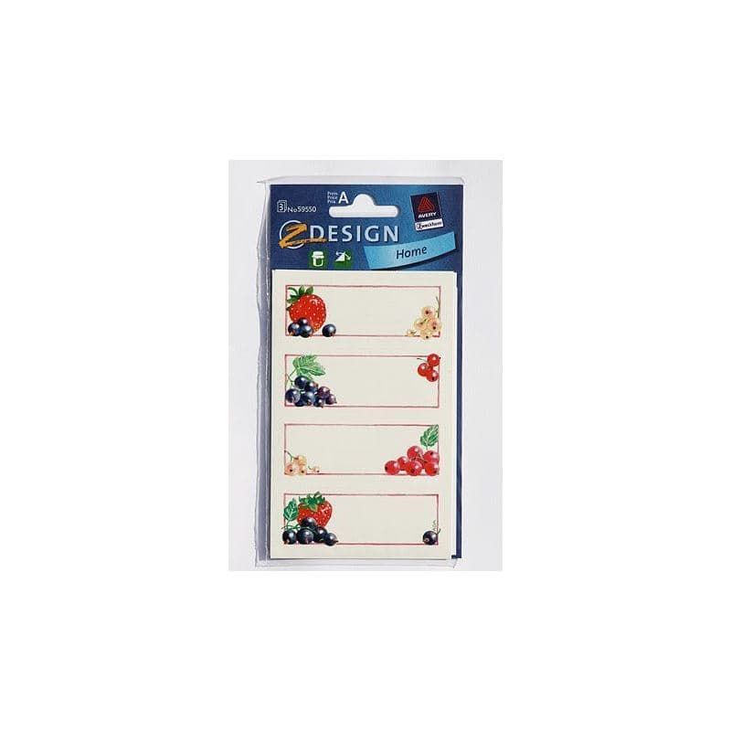 Zweckform etiketter 'Johannisbær', rektangulære, papir, flerfarget