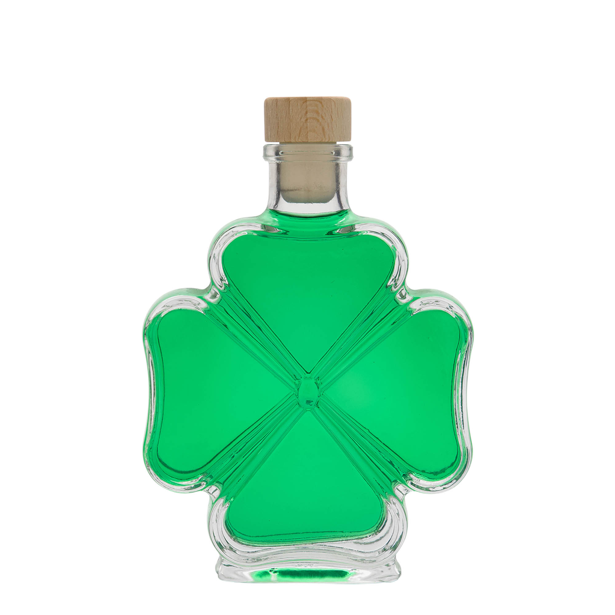 200 ml glassflaske 'Kløverblad', åpning: kork