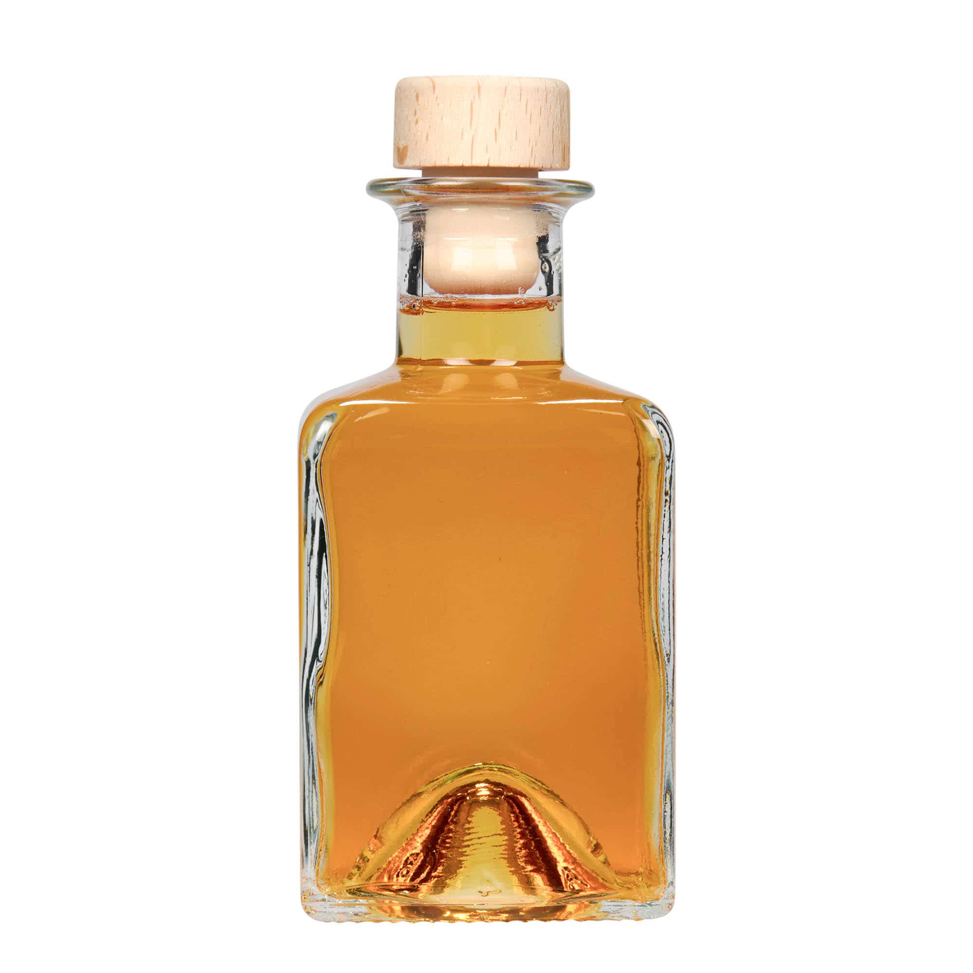200 ml glassflaske "Kubica", kvadratisk, åpning: Kork