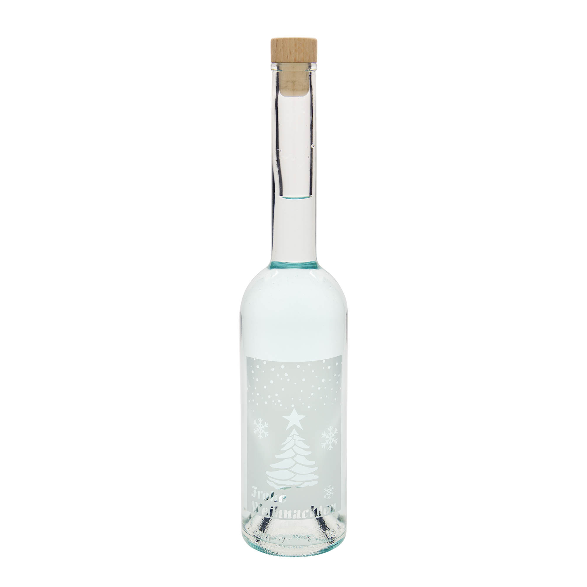 500 ml glassflaske 'Opera', motiv: Hvite jul, åpning: kork