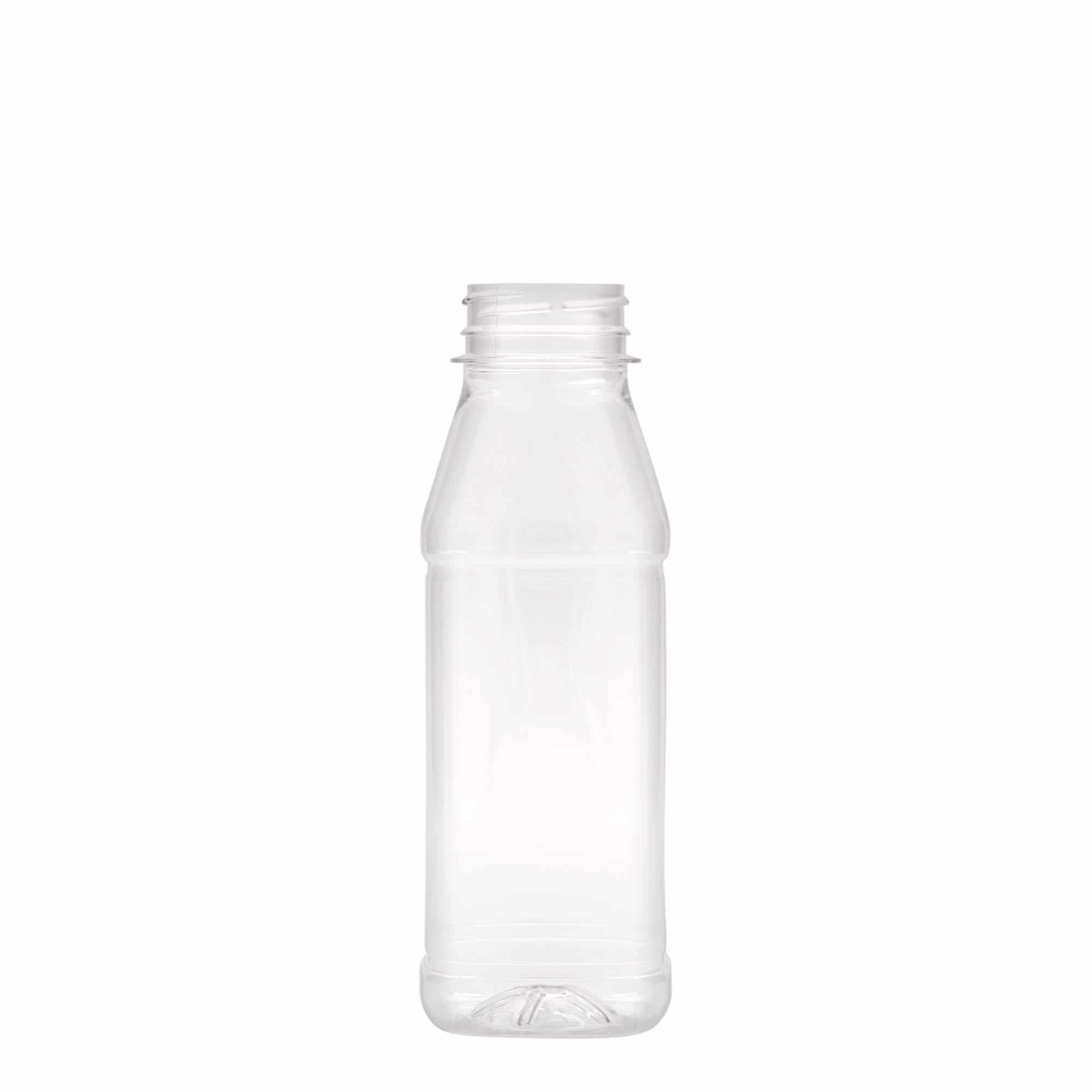 330 ml PET-flaske "Milk and Juice Carré", kvadratisk, plast, åpning: 38 mm 330 ml PET-flaske "Milk and Juice Carré", kvadratisk, plast, åpning: 38 mm