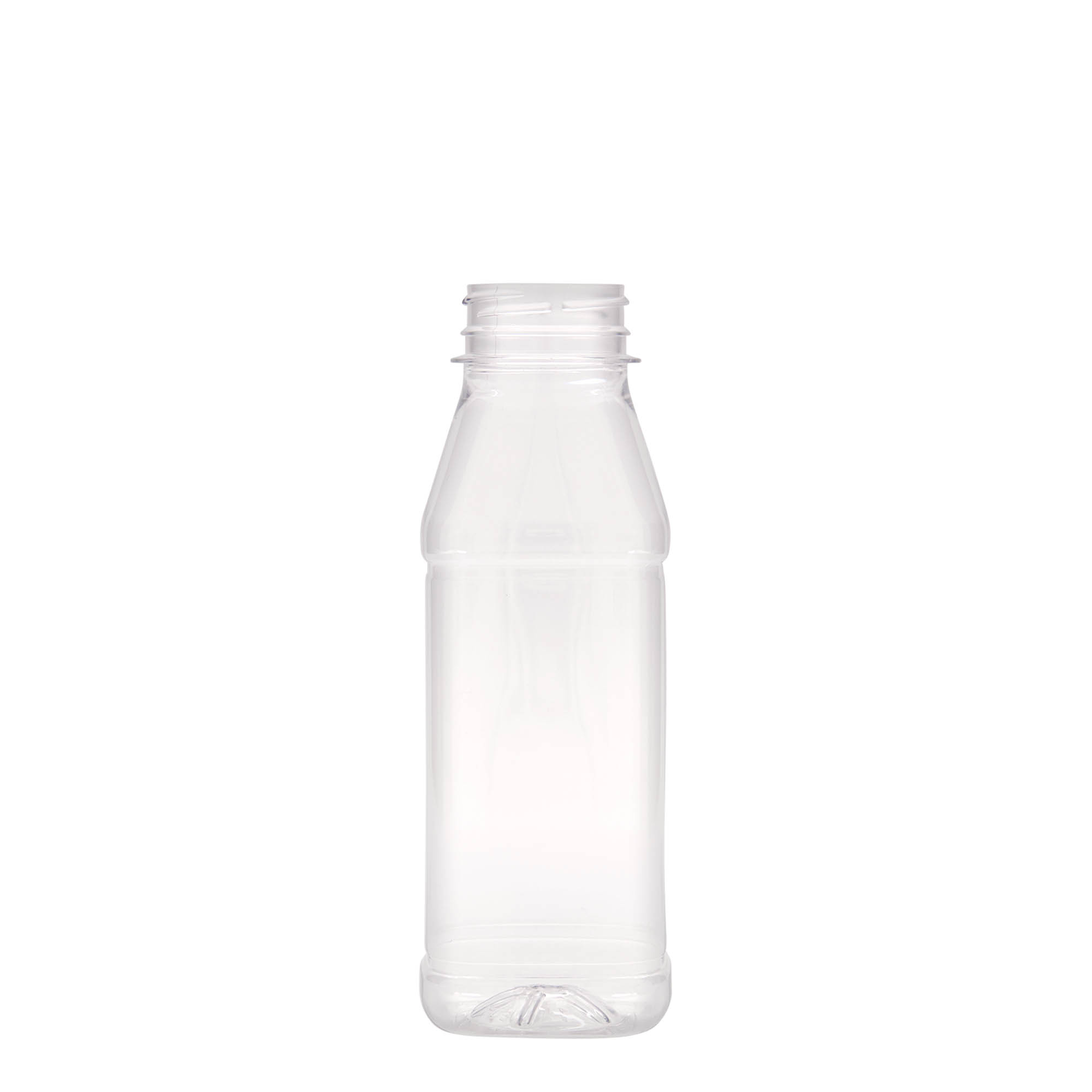 330 ml PET-flaske 'Milk and Juice Carré', firkantet, plast, munningsdiameter: 38 mm 330 ml PET-flaske 'Milk and Juice Carré', firkantet, plast, munningsdiameter: 38 mm
