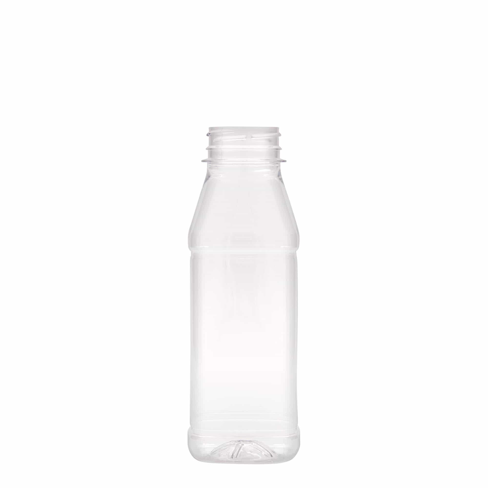 330 ml PET-flaske 'Milk and Juice Carré', firkantet, plast, munningsdiameter: 38 mm