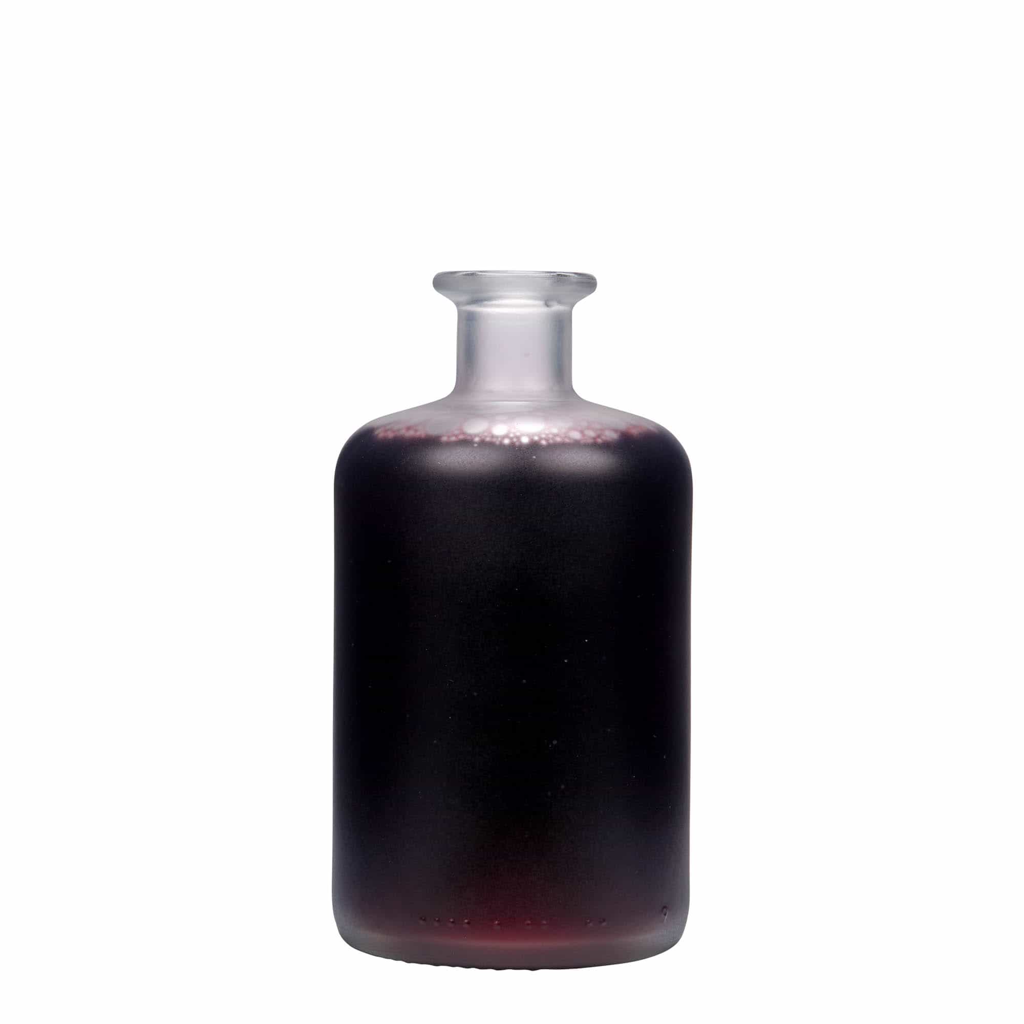 500 ml apotekerglassflaske, iset, åpning: Kork