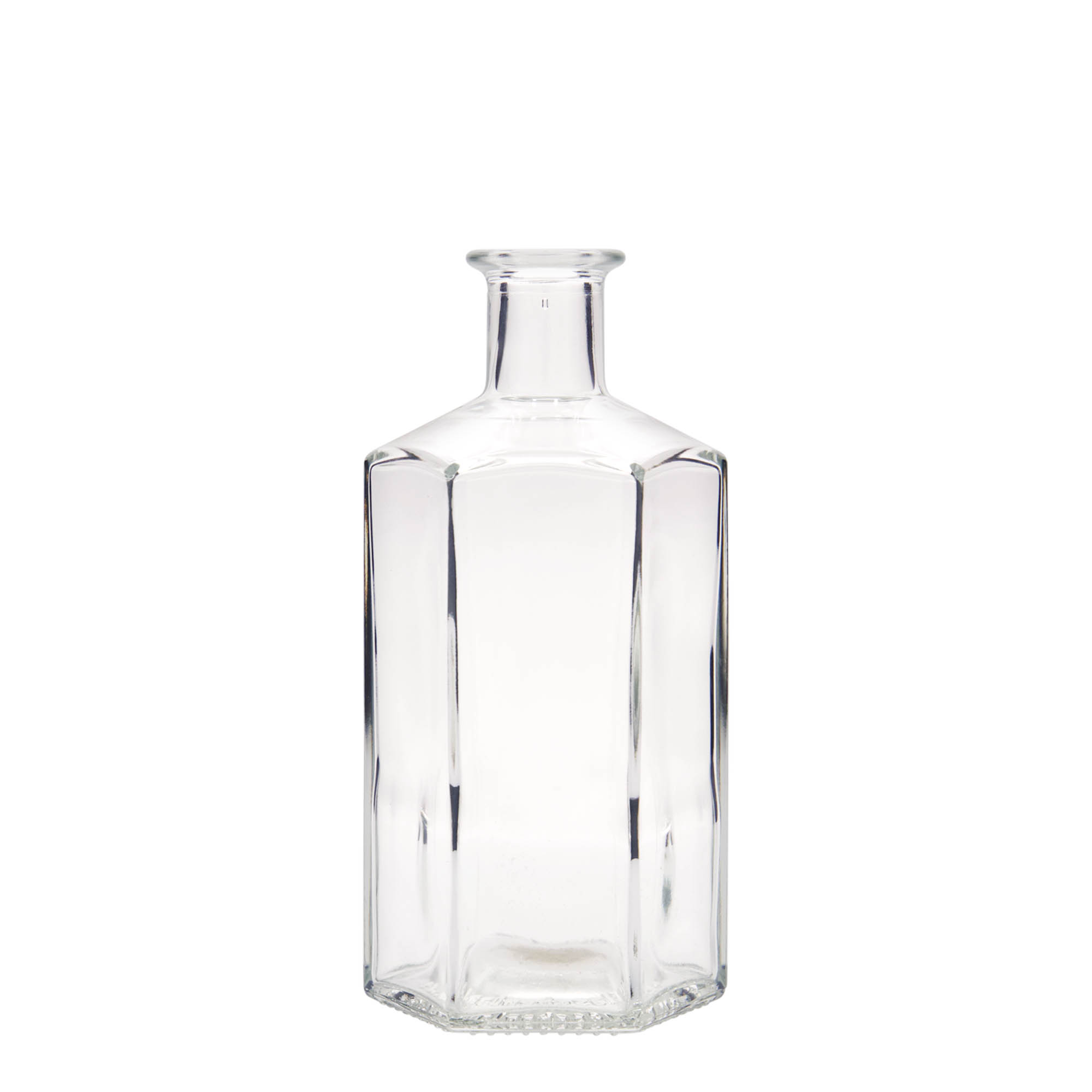 500 ml glassflaske apoteker 'Jimmy', sekskantet, åpning: kork