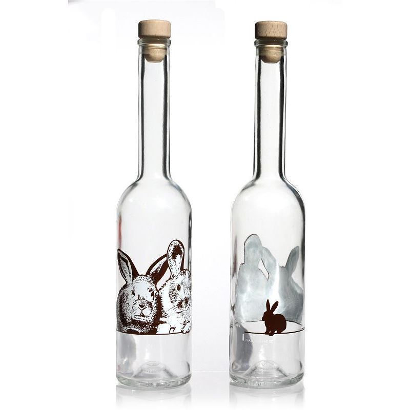 500 ml glassflaske 'Opera', motiv: Kanin, åpning: kork