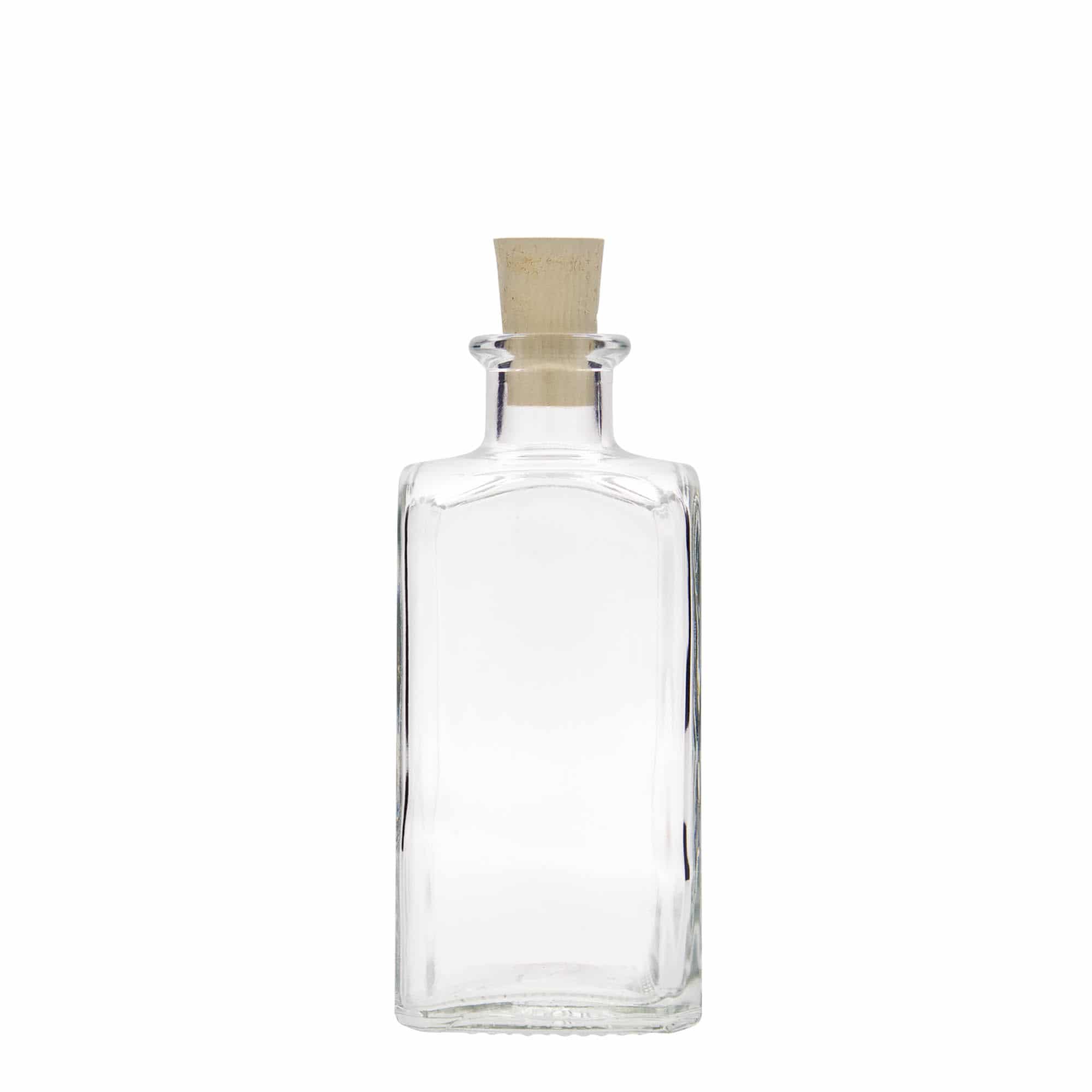 250 ml apotekerglassflaske Carré, kvadratisk, åpning: Kork