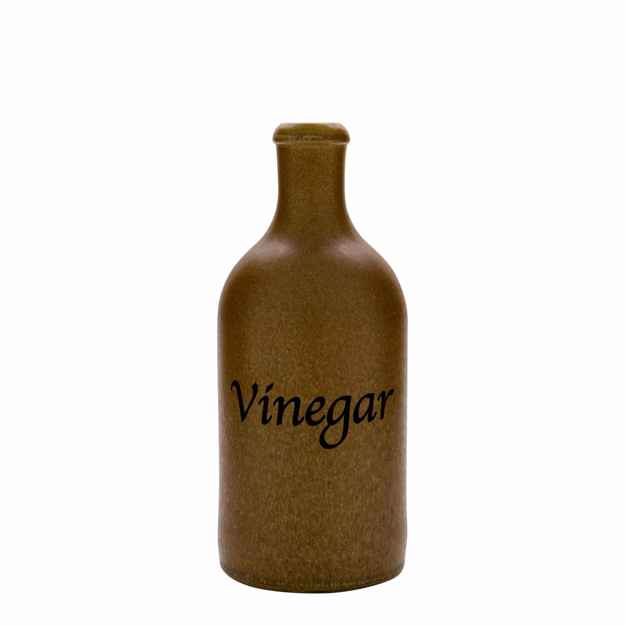 500 ml leirkrus, motiv: Vinegar, steintøy, brun-krystall, åpning: Kork 500 ml leirkrus, motiv: Vinegar, steintøy, brun-krystall, åpning: Kork