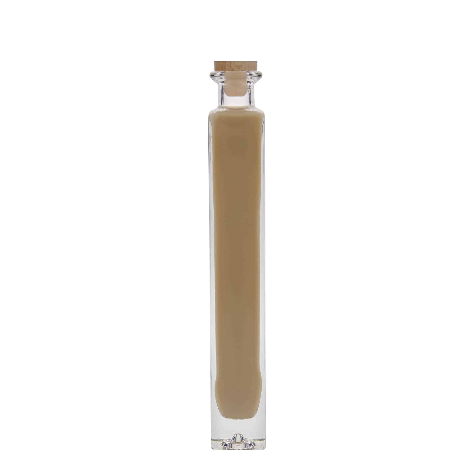 200 ml glassflaske "Tommy", kvadratisk, åpning: Kork