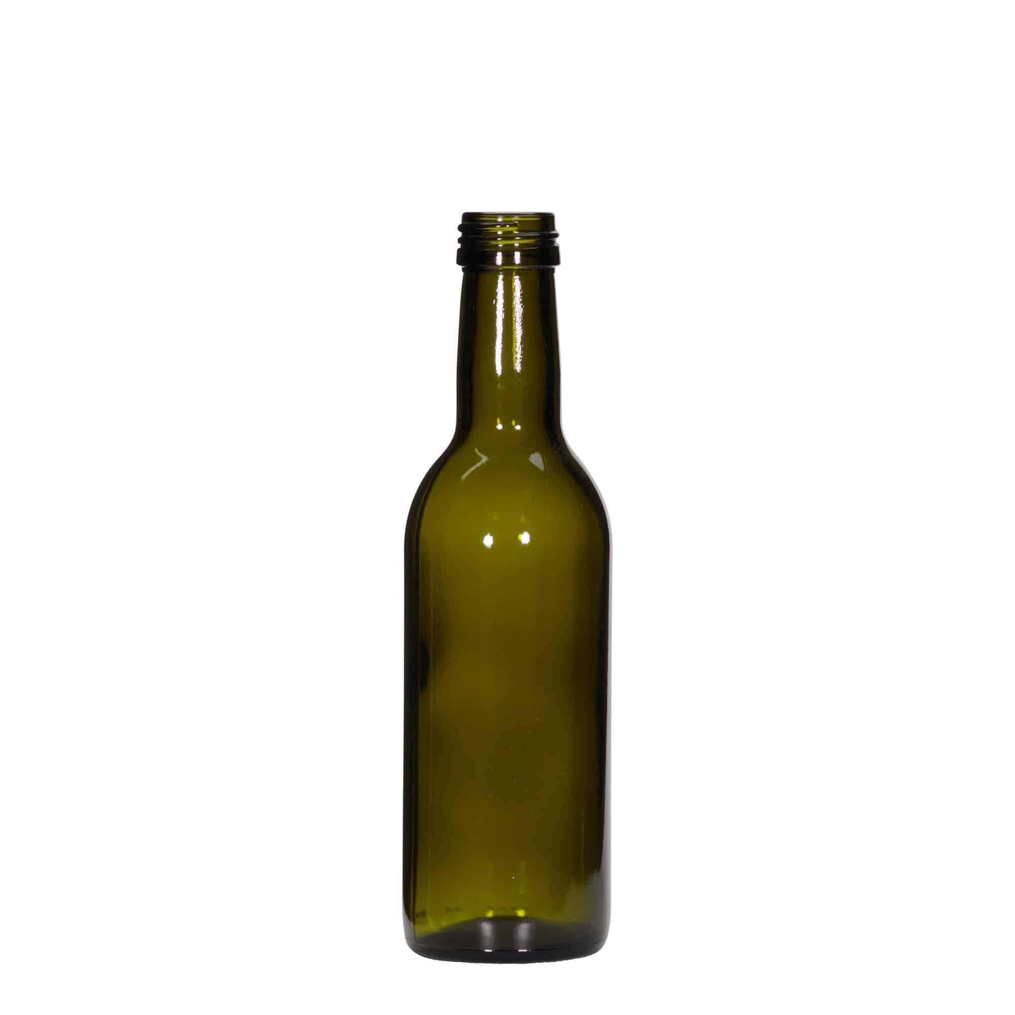 250 ml glassflaske 'Bordeaux', antikkgrønn, åpning: PP 28 250 ml glassflaske 'Bordeaux', antikkgrønn, åpning: PP 28