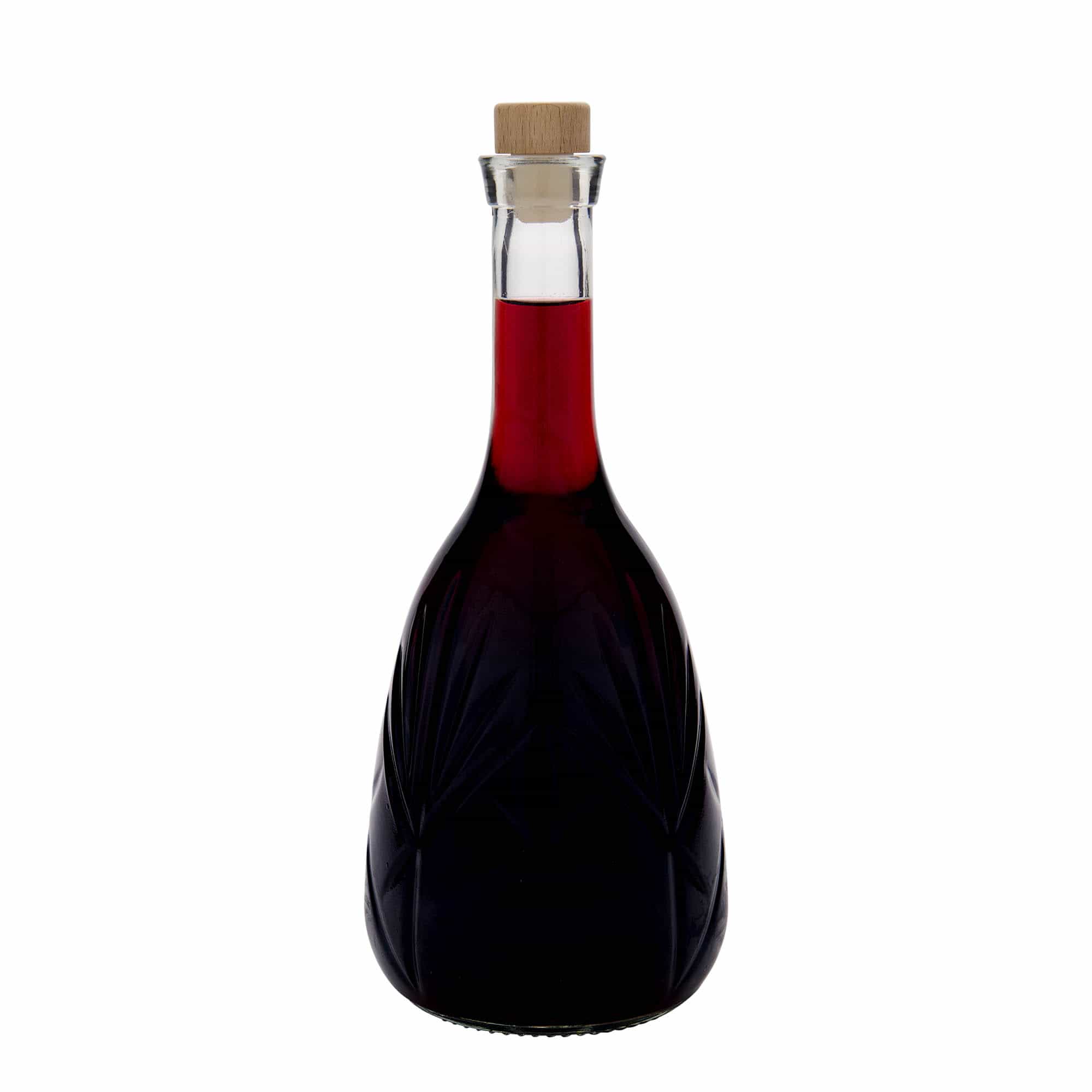 1.000 ml glassflaske 'Reliefa', åpning: kork