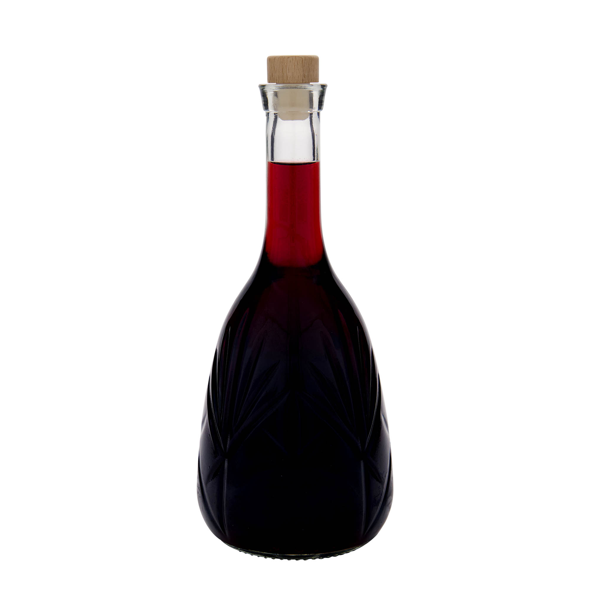 1.000 ml glassflaske 'Reliefa', åpning: kork
