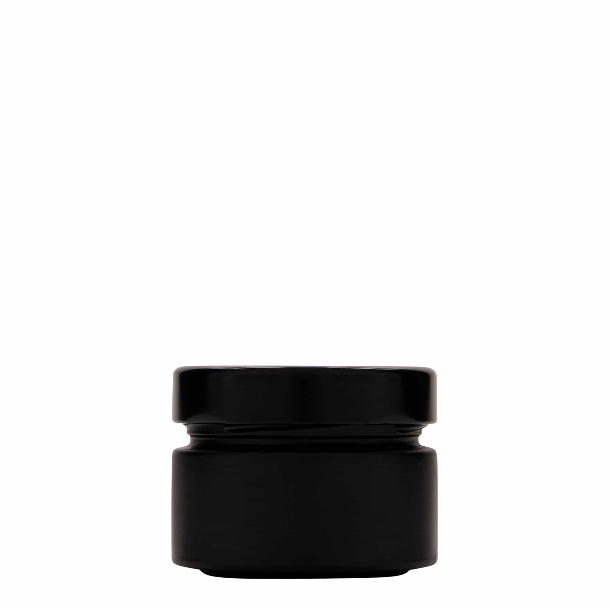 130 ml rundt glass 'Aurora', svart, åpning: Deep-Twist-Off (DTO 66)