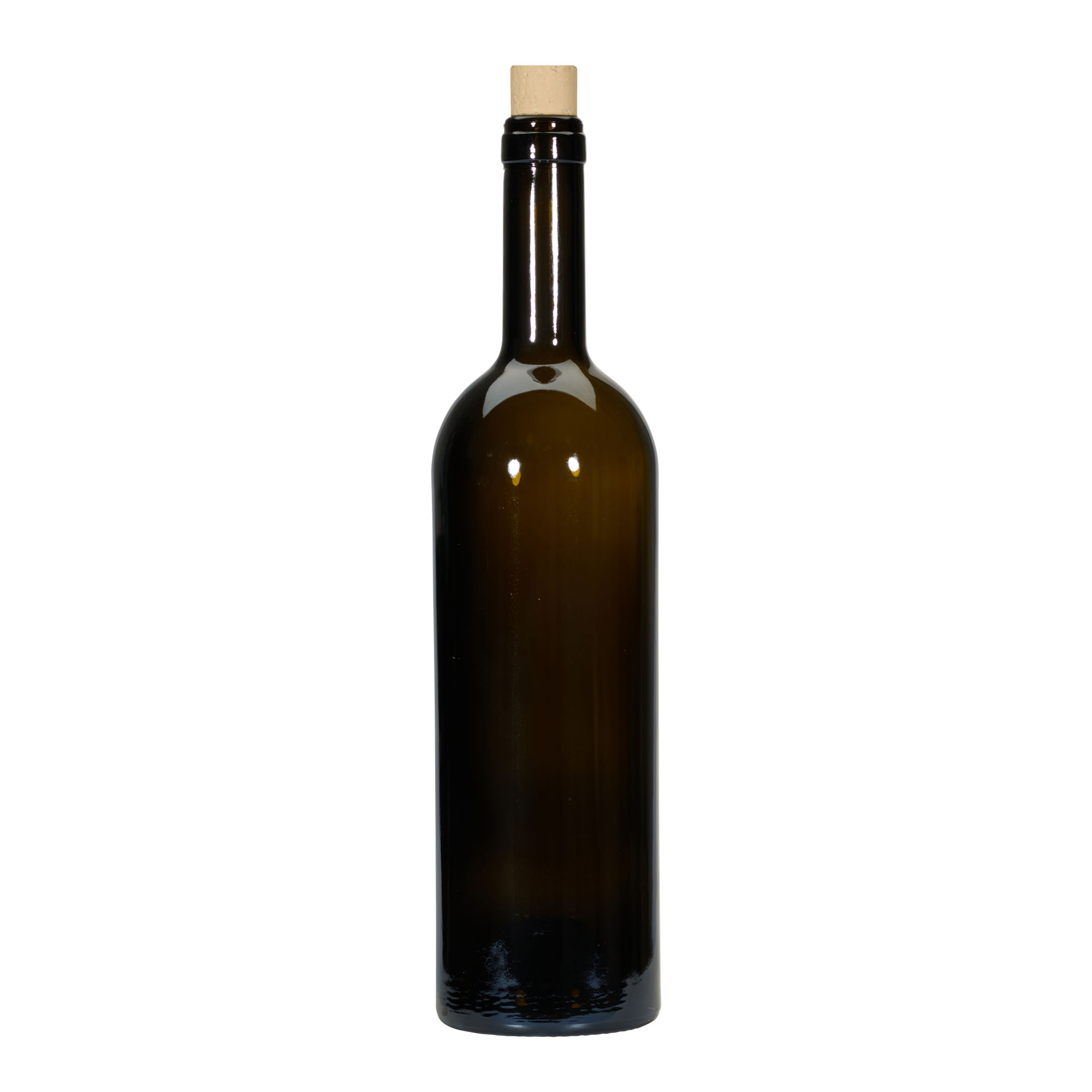 750 ml vinflaske 'Golia', antikkgrønn, munnstykke: kork