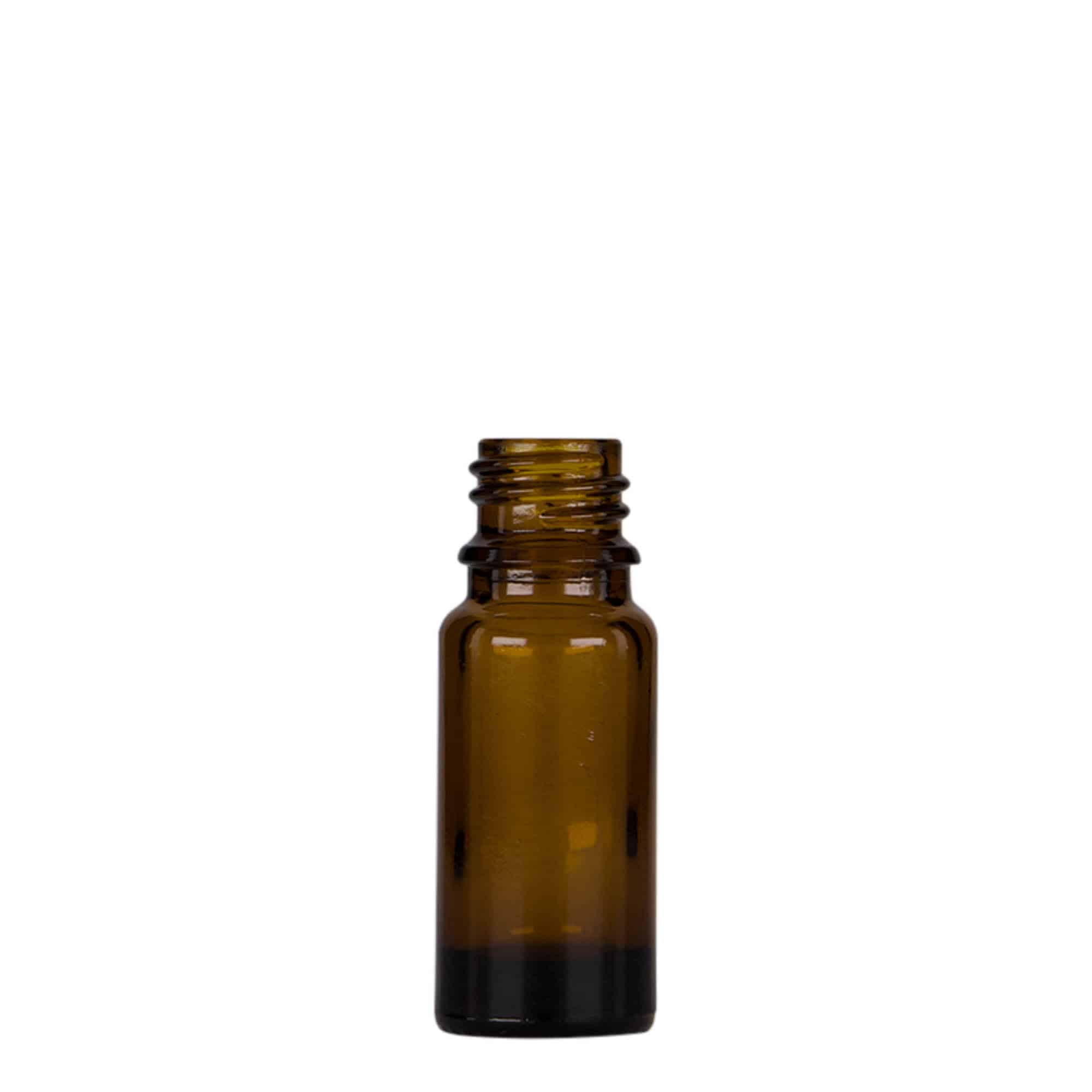 10 ml pipetteflaske medisin, glass, brun-svart, åpning: DIN 18