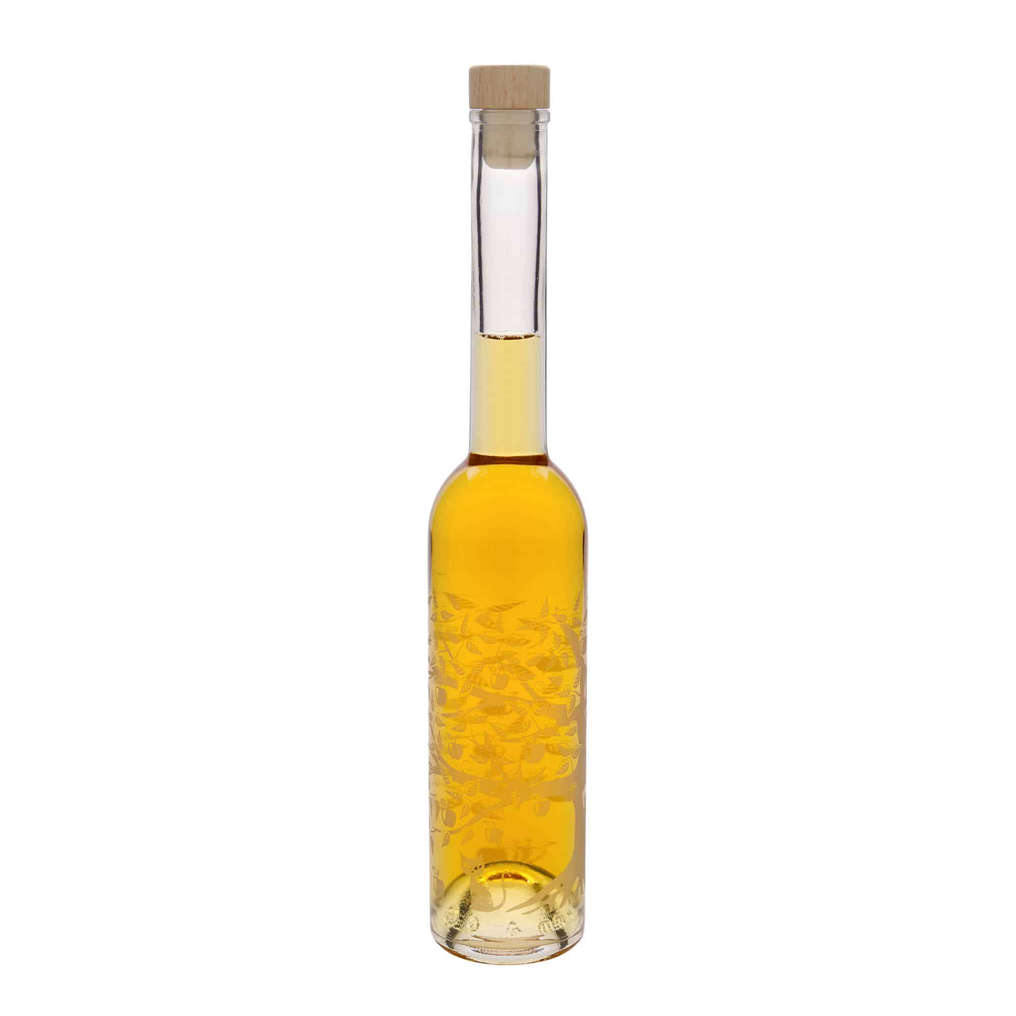 350 ml glassflaske 'Opera', motiv: epletre, åpning: kork
