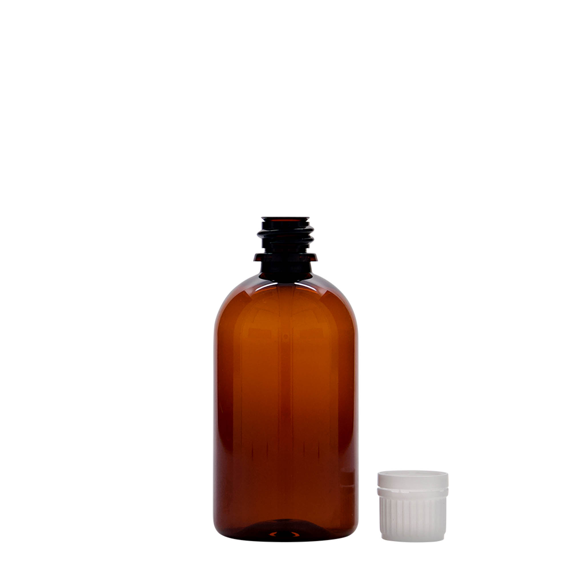 100 ml PET-medisinflaske 'Easy Living', brun, plast, åpning: DIN 18