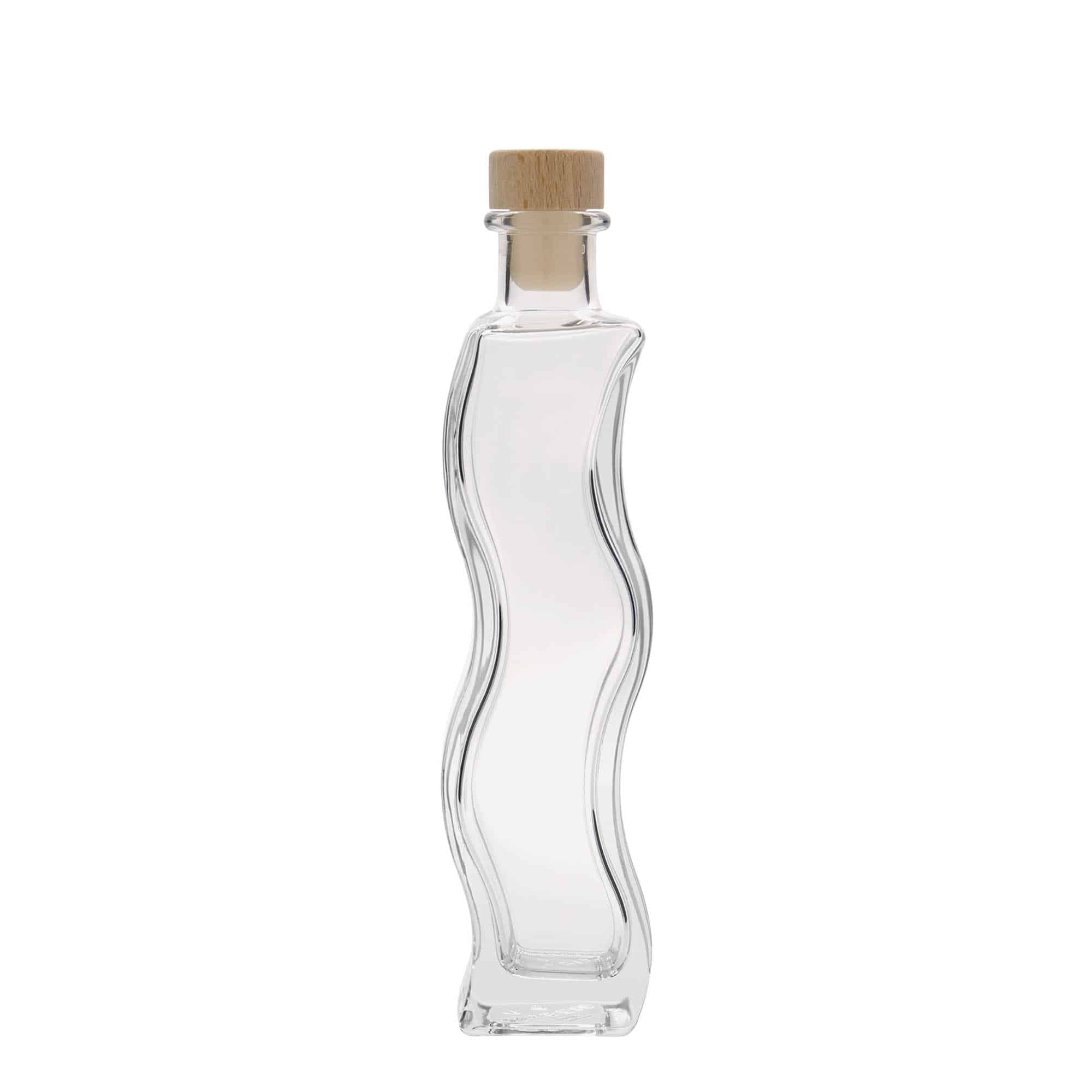 200 ml glassflaske "Bølge", kvadratisk, åpning: Kork