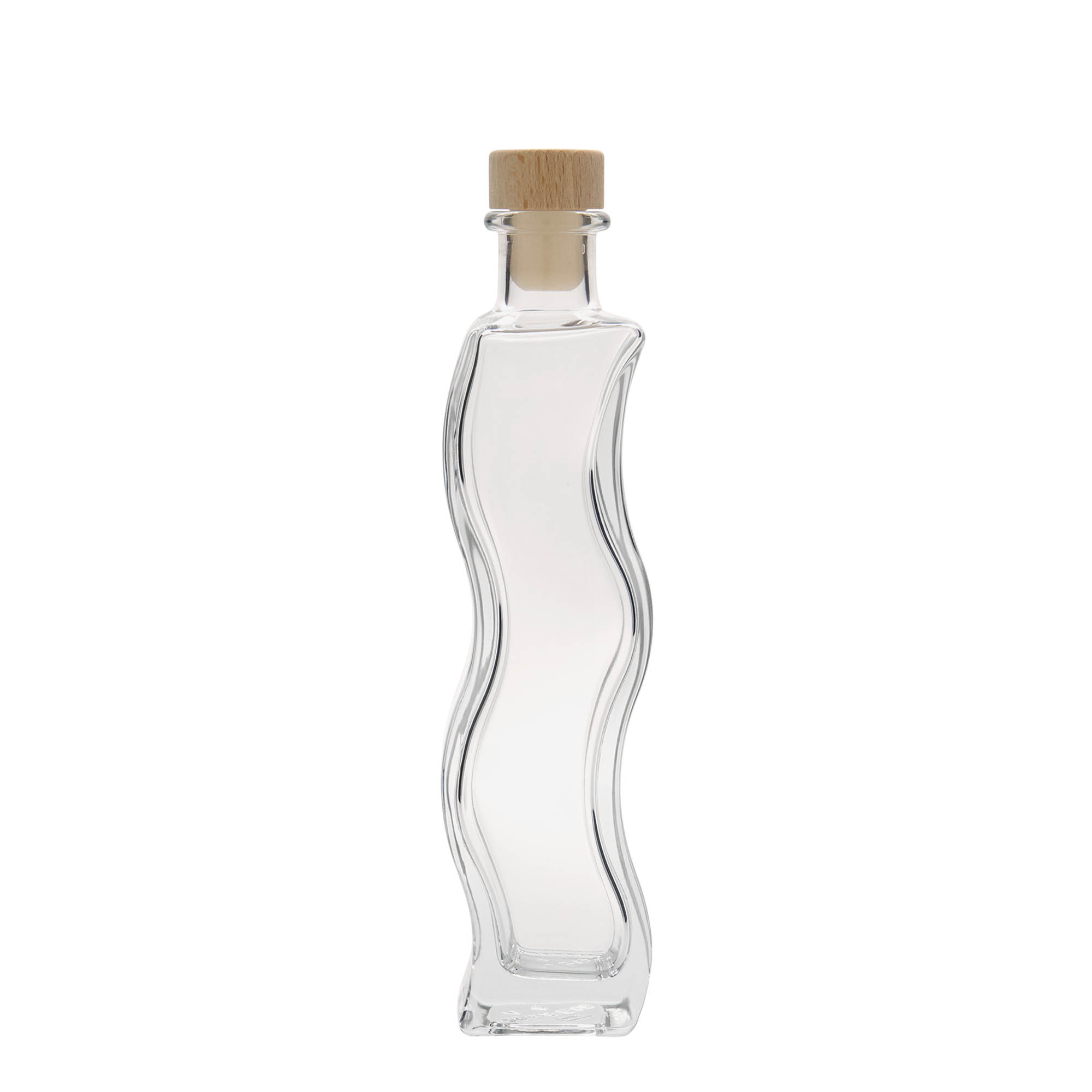 200 ml glassflaske 'Welle', firkantet, åpning: kork
