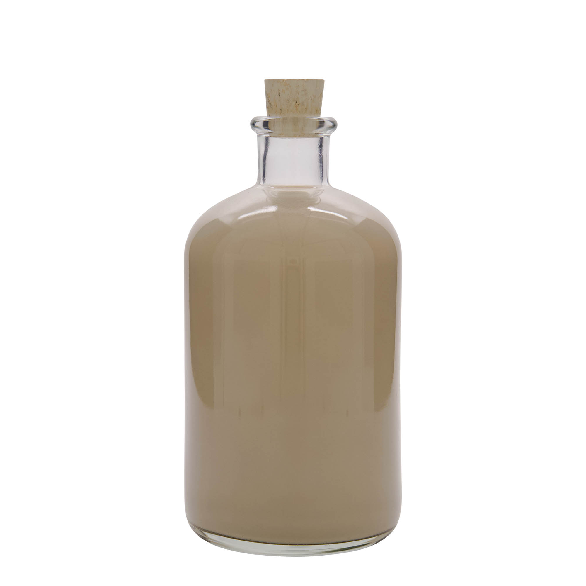 1.000 ml glassflaske apotek, åpning: kork