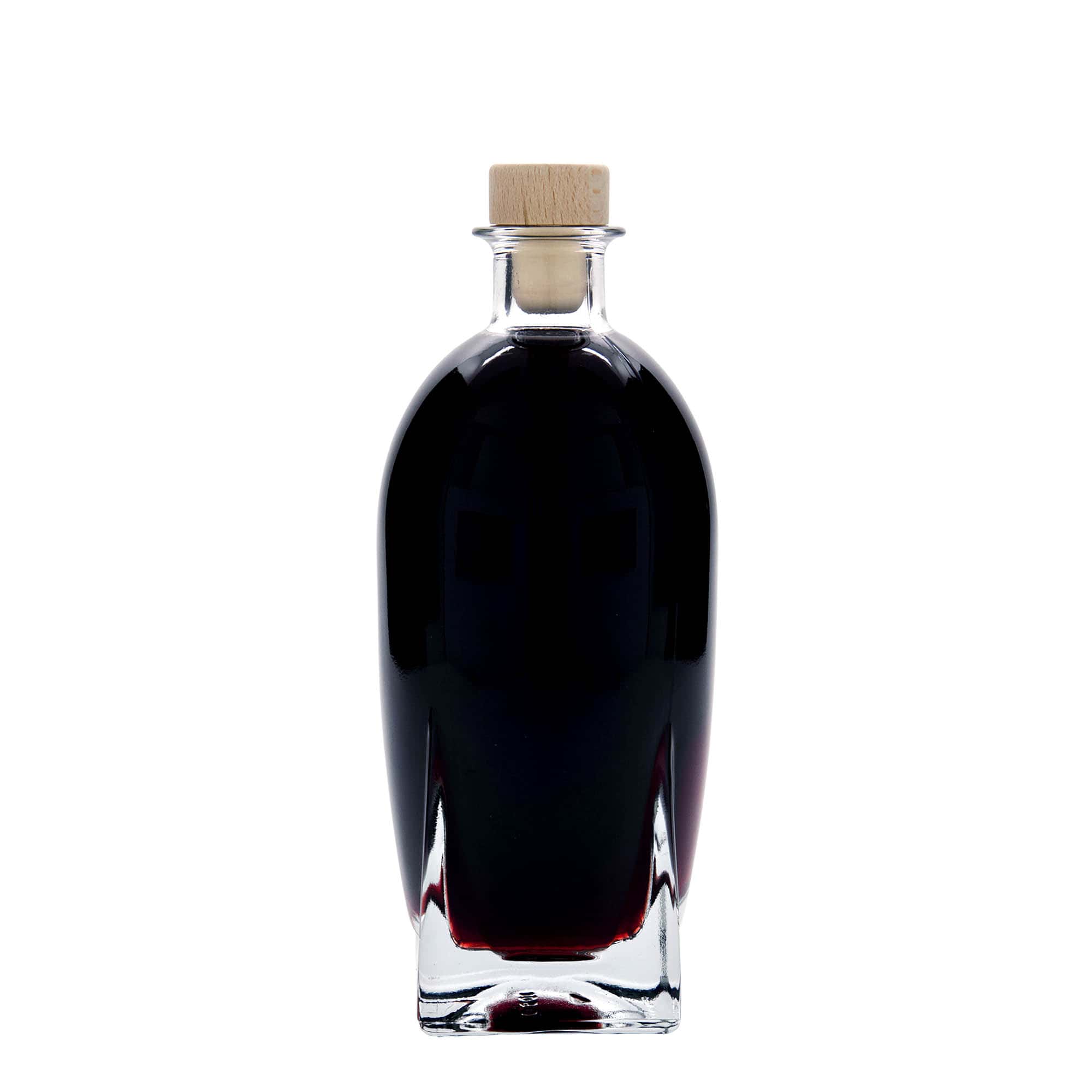 500 ml glassflaske "Zino", kvadratisk, åpning: Kork
