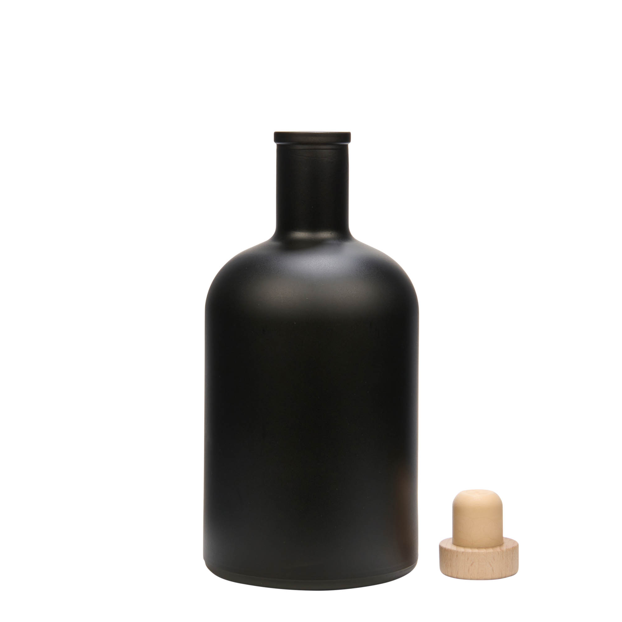 700 ml glassflaske 'Gerardino', svart, åpning: kork