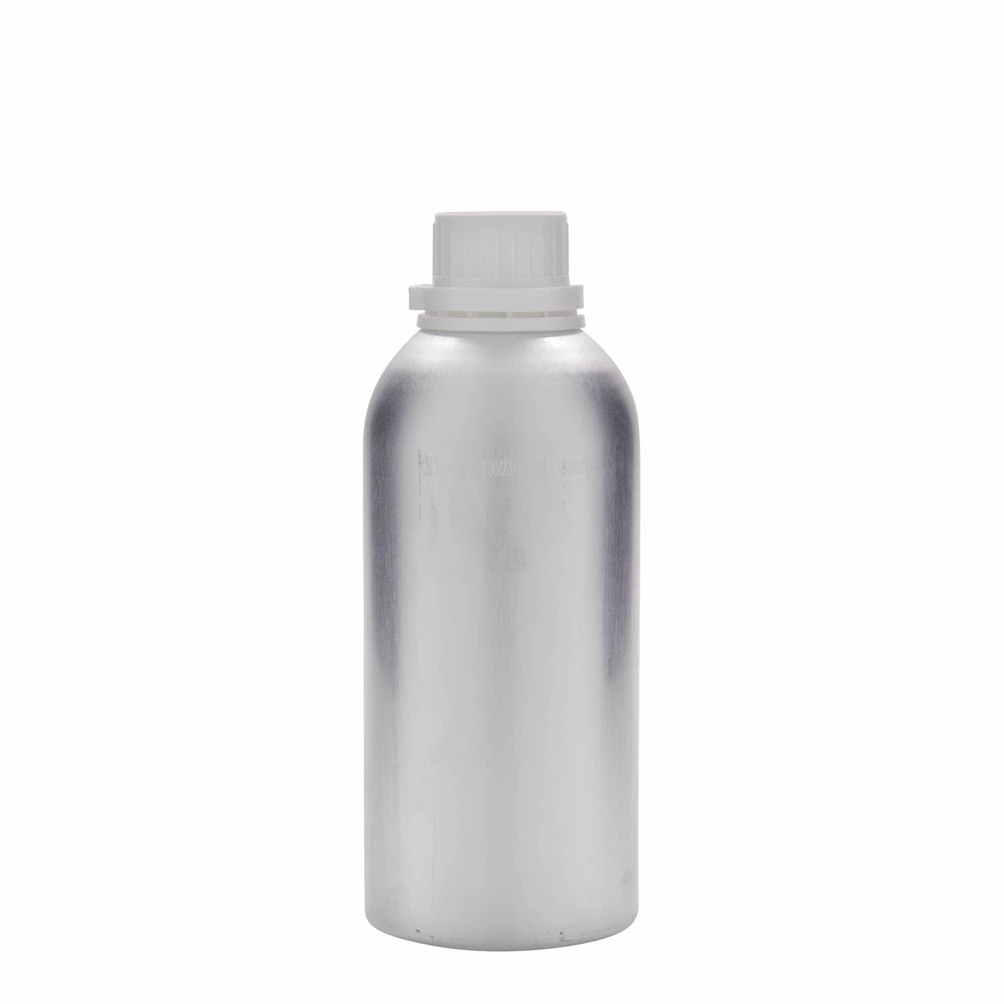 625 ml aluminiumsflaske, metall, sølv, åpning: DIN 32